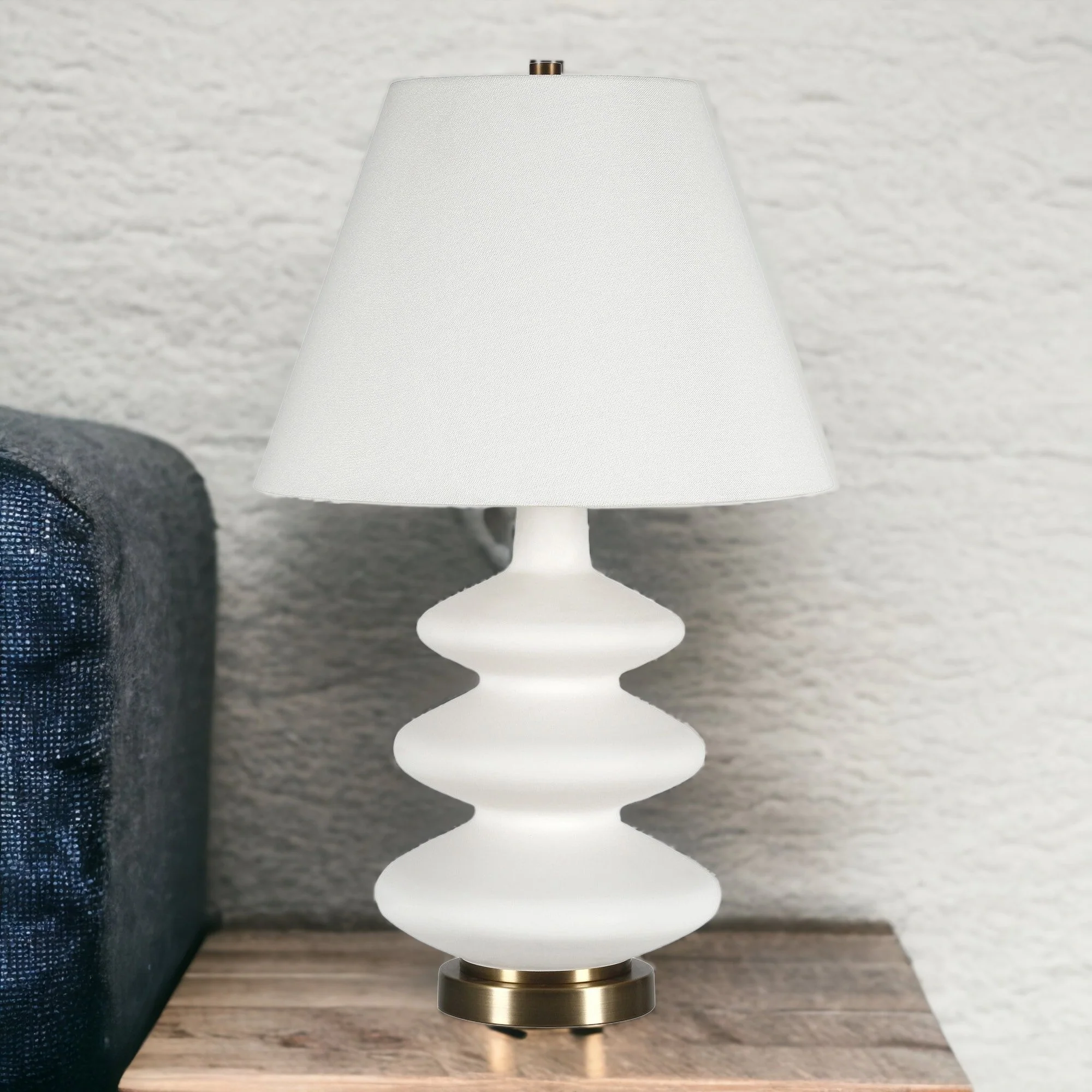 Antiqued Brass Metal Adjustable Table Lamp With White Drum Shade By Homeroots - Image 8