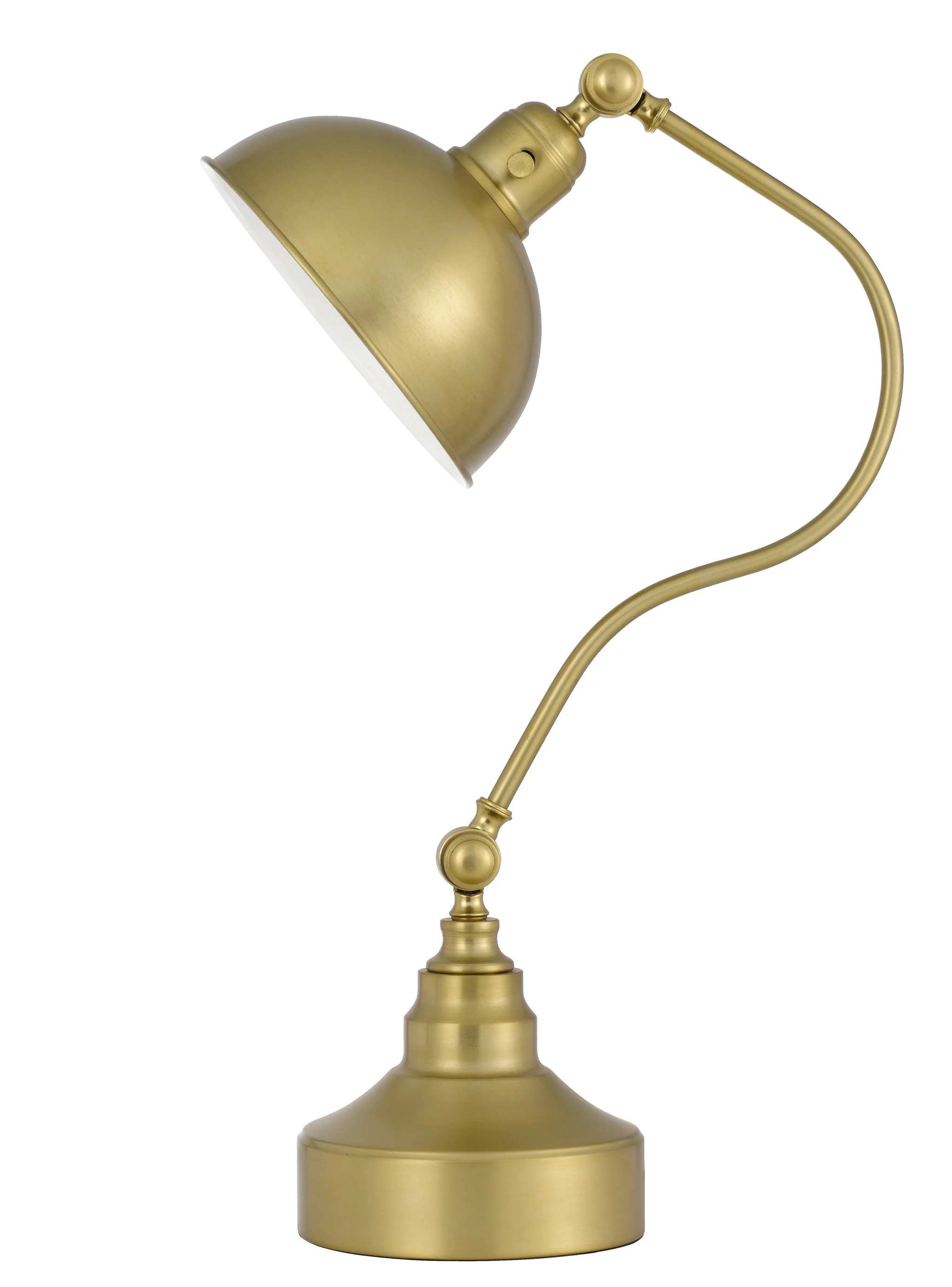 Antiqued Brass Metal Lantern Desk Lamp With Antiqued Brass Dome Shade By Homeroots - Image 5