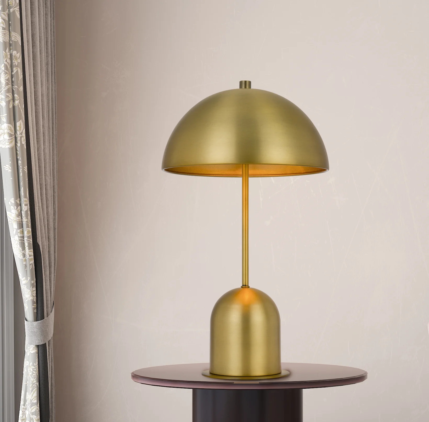 Antiqued Brass Metal Novelty Desk Lamp With Antiqued Brass Dome Shade By Homeroots - Image 2