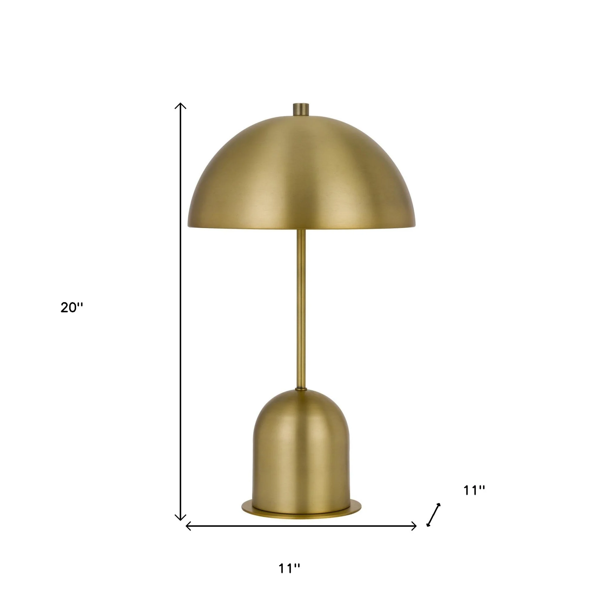 Antiqued Brass Metal Novelty Desk Lamp With Antiqued Brass Dome Shade By Homeroots - Image 3