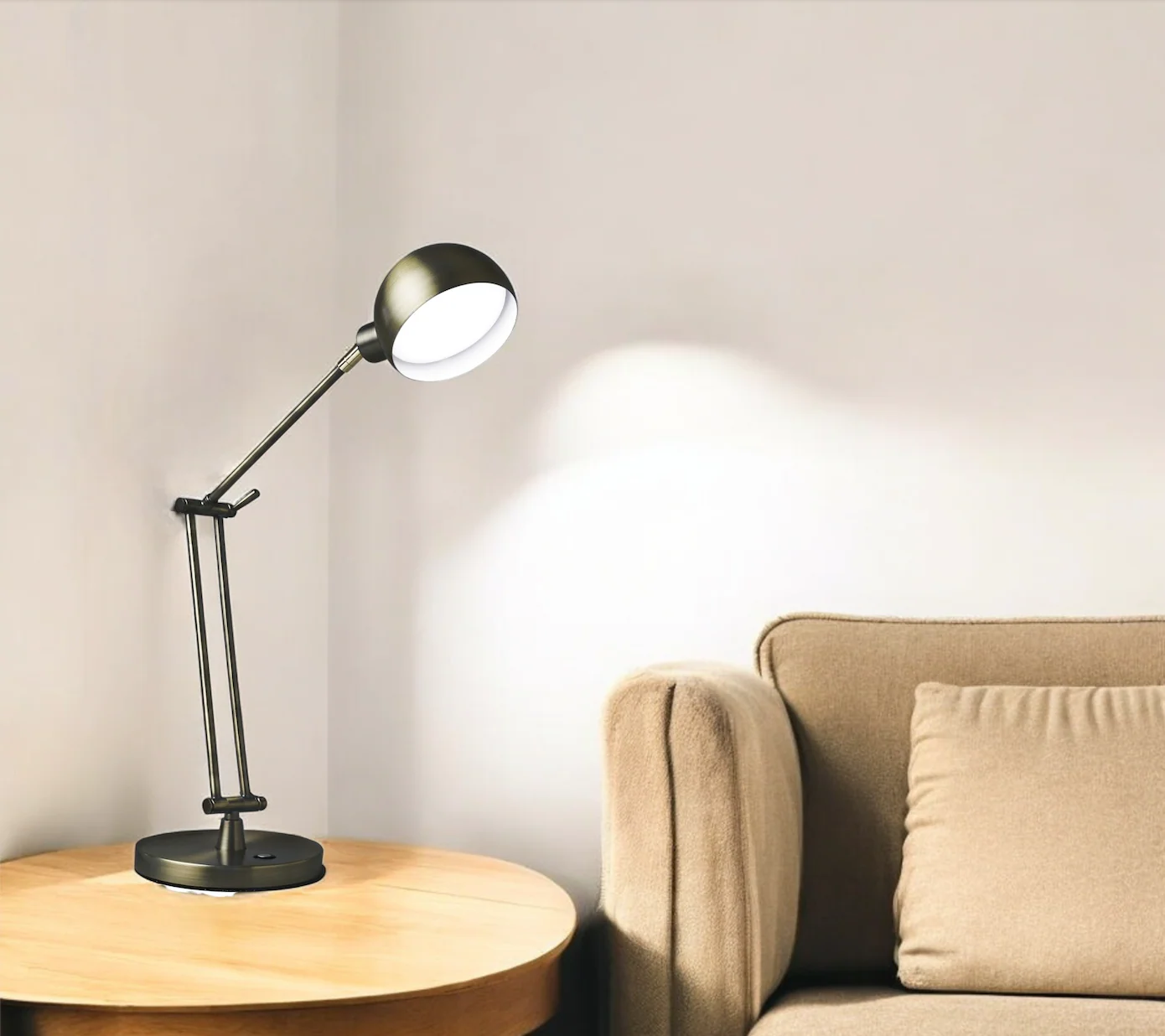 Antiqued Bronze Adjustable Swing Arm Desk Lamp USB With Antiqued Bronze Shade By Homeroots - Image 7