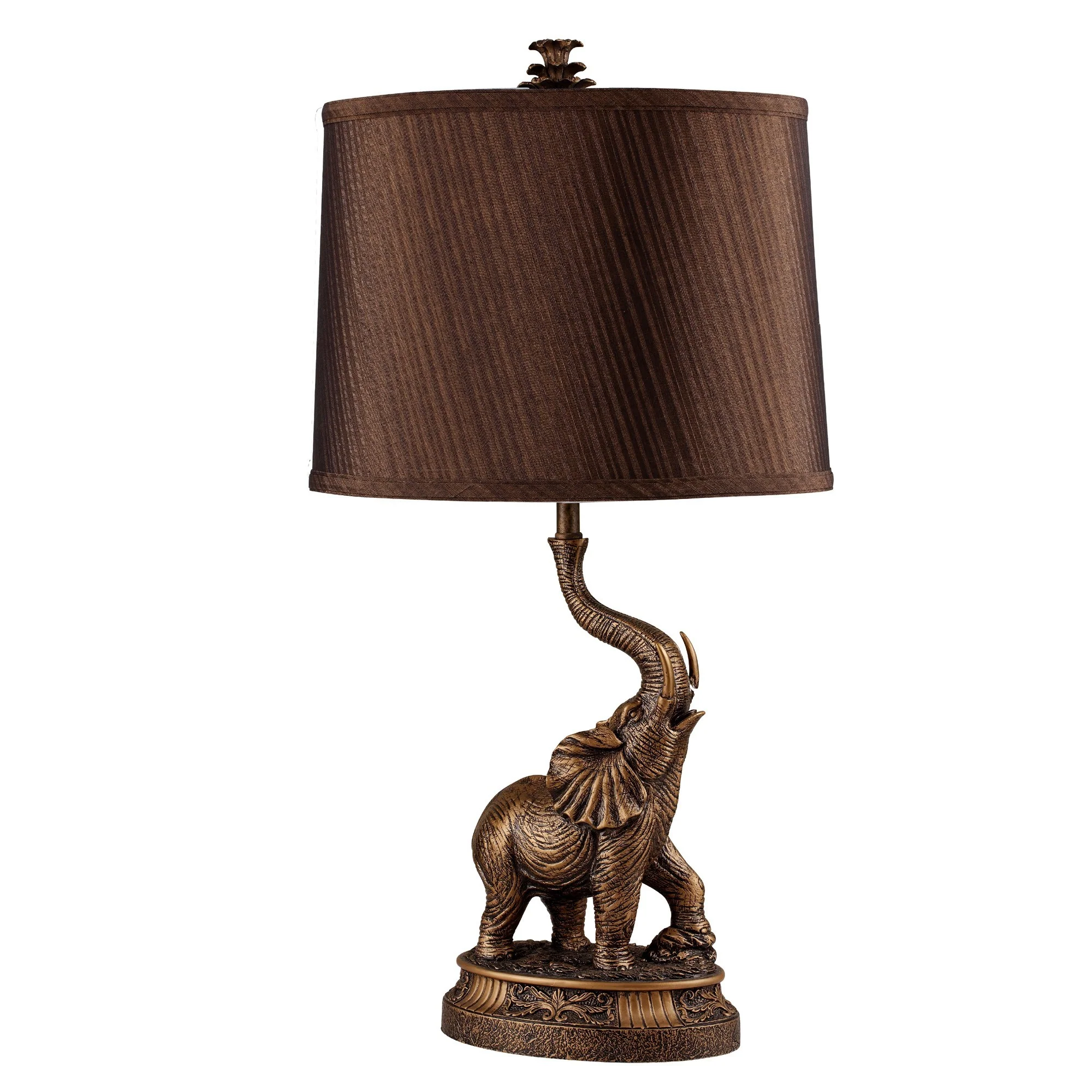 Antiqued Bronze Textured Elephant Table Lamp By Homeroots - Image 2