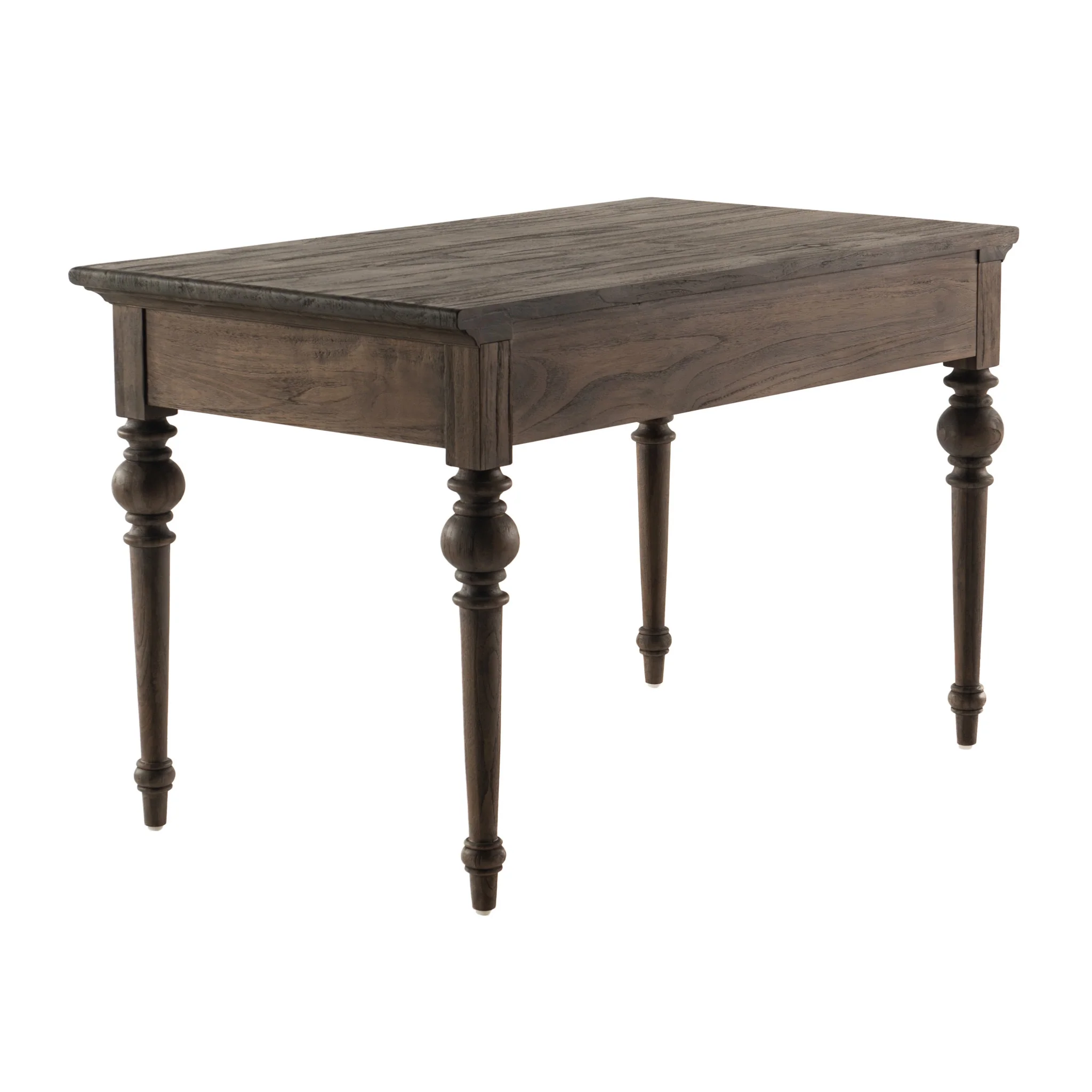 Antiqued Brown Teak Provencial Writing or Computer Desk By Homeroots - Image 7