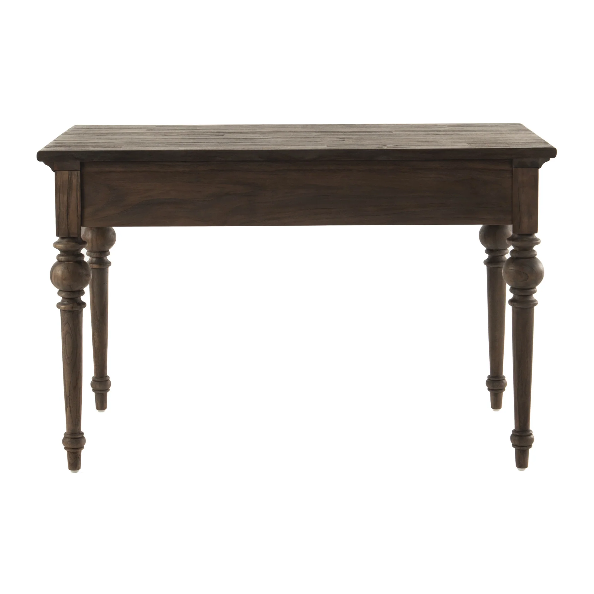 Antiqued Brown Teak Provencial Writing or Computer Desk By Homeroots - Image 8