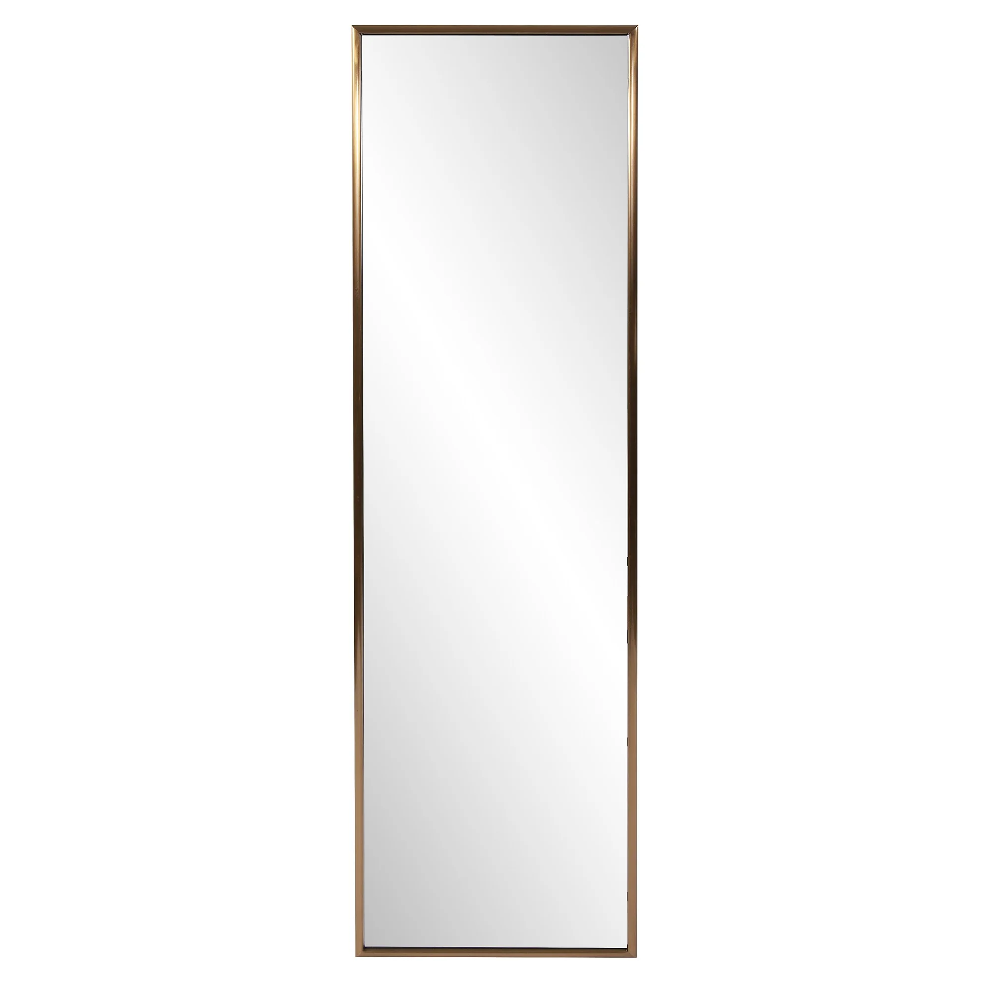 Antiqued Brushed Brass Rectangular Full Length Wall Mirror By Homeroots - Image 2