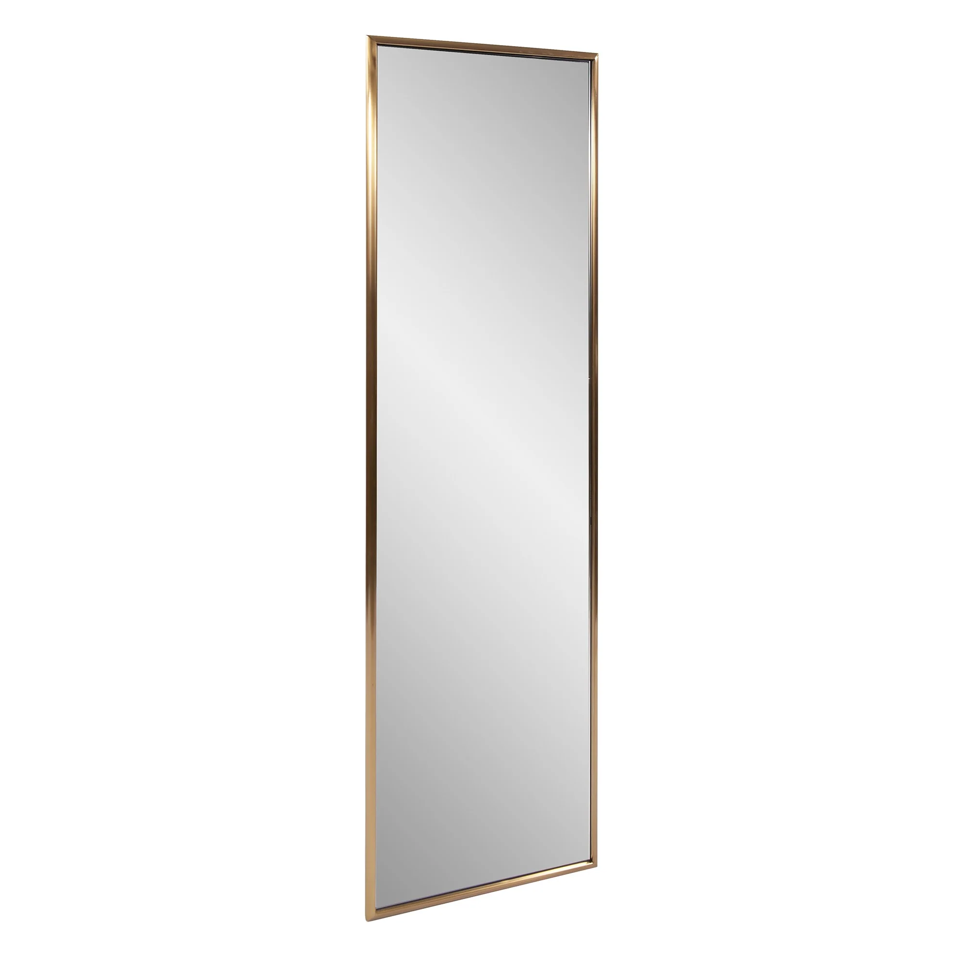 Antiqued Brushed Brass Rectangular Full Length Wall Mirror By Homeroots - Image 3