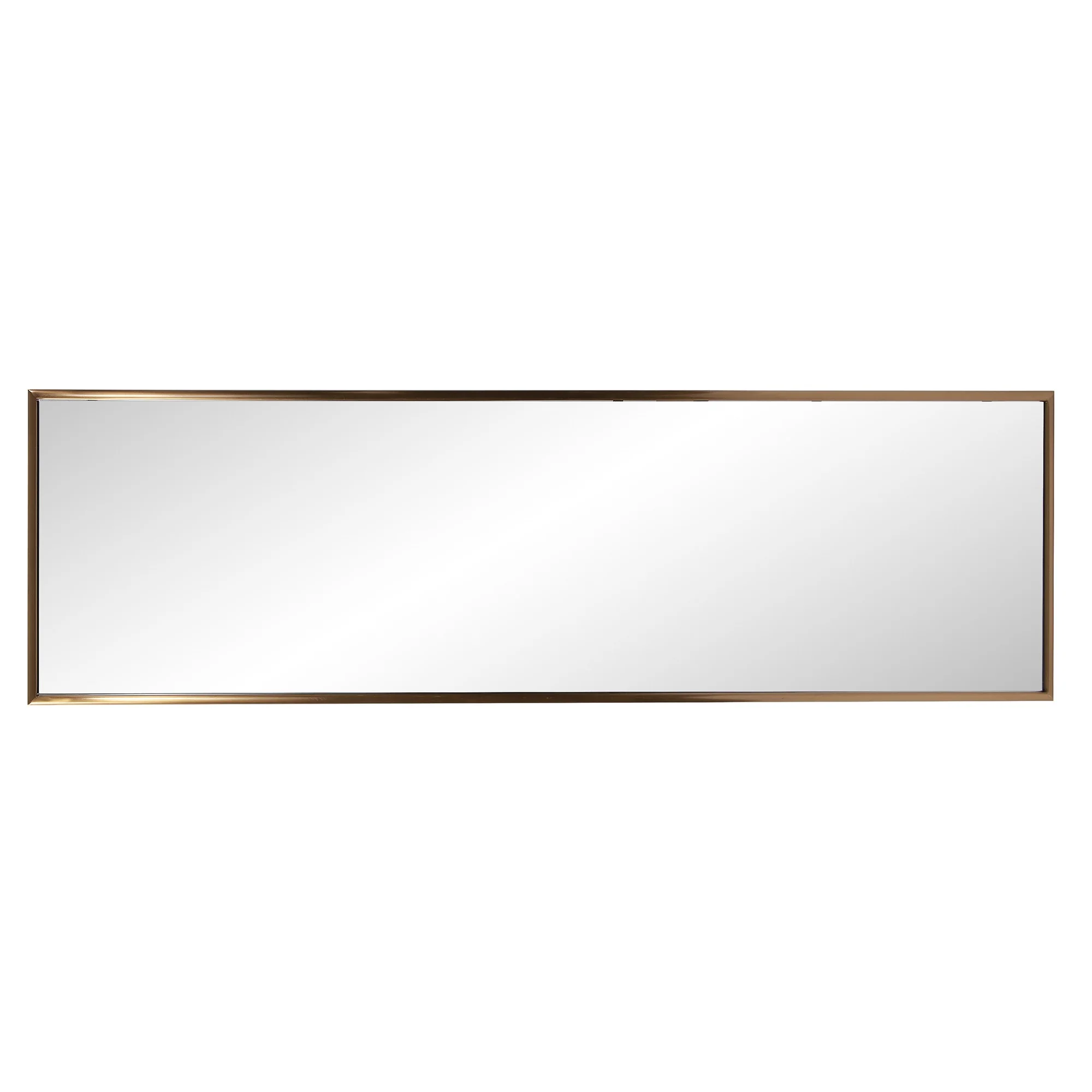 Antiqued Brushed Brass Rectangular Full Length Wall Mirror By Homeroots - Image 4