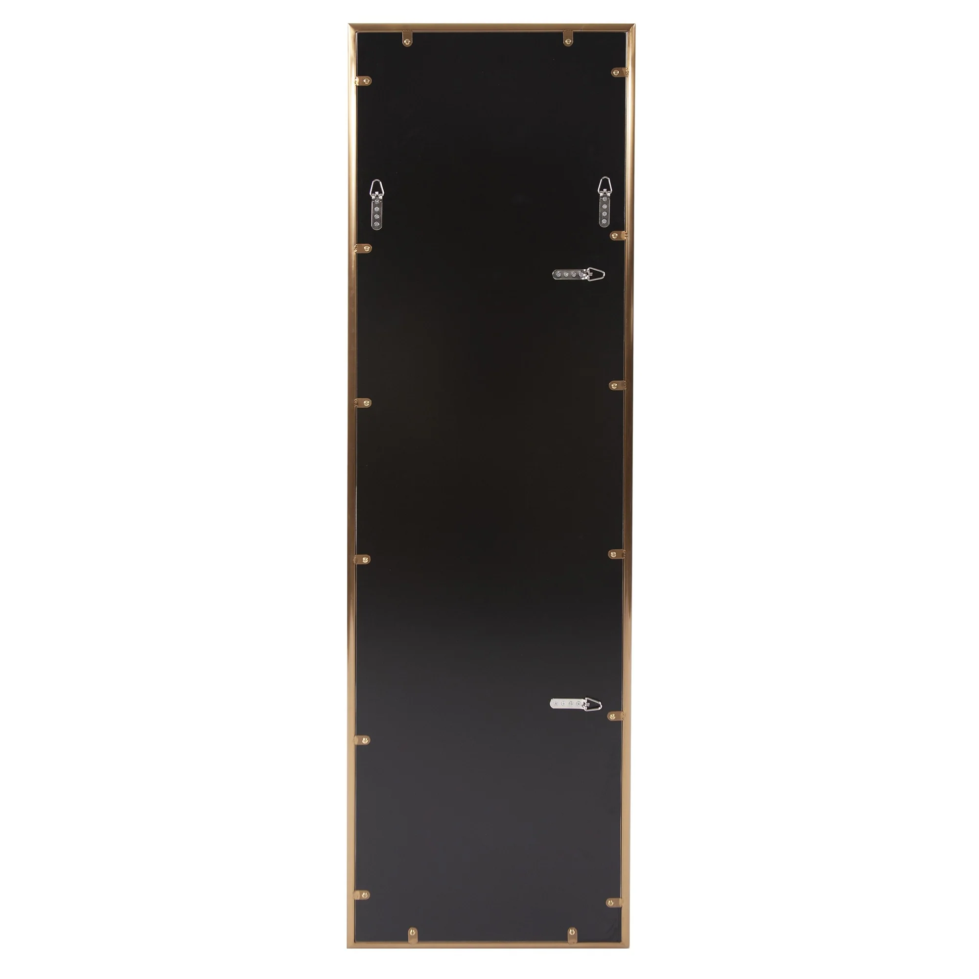 Antiqued Brushed Brass Rectangular Full Length Wall Mirror By Homeroots - Image 6