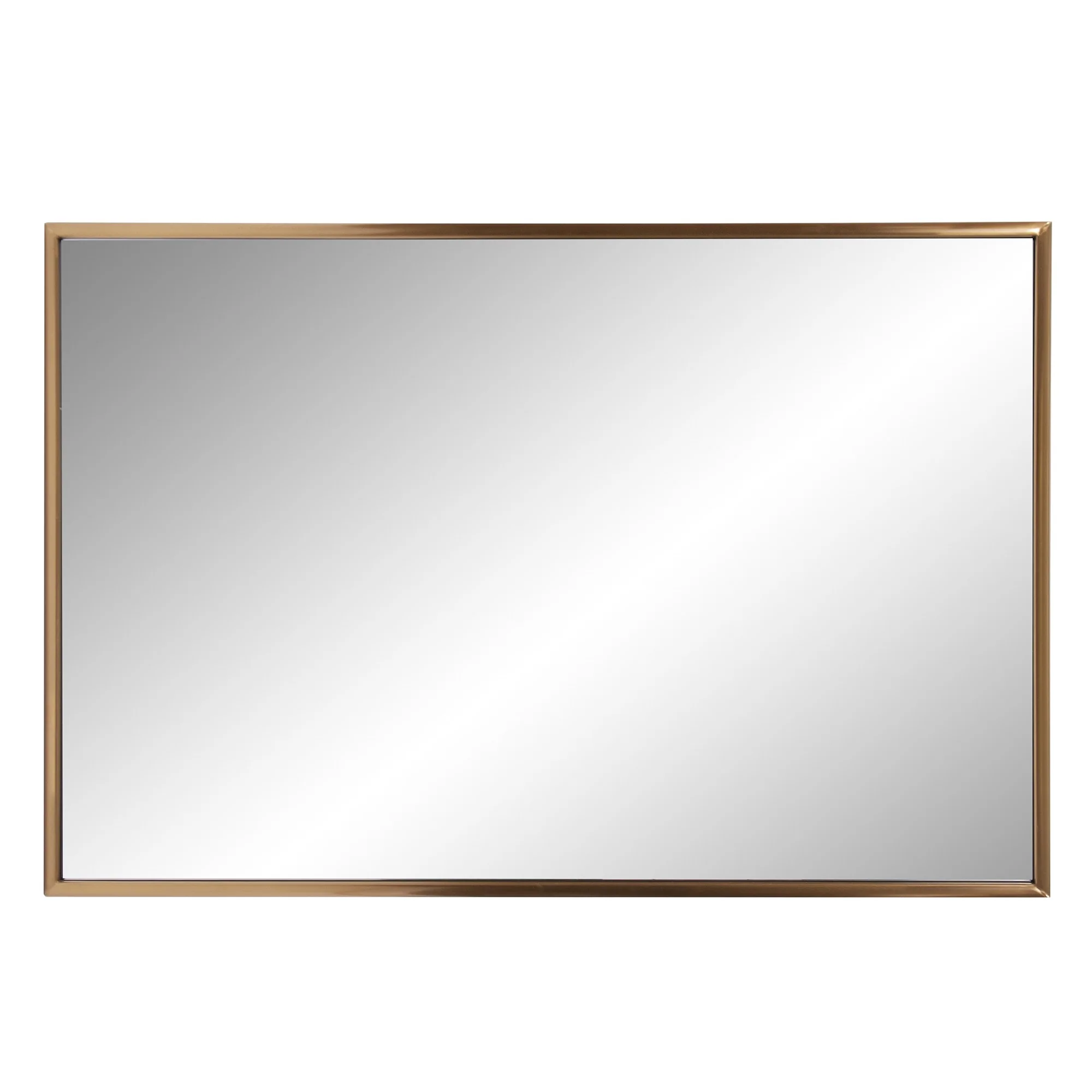 Antiqued Brushed Brass Rectangular Wall Mirror By Homeroots - Image 4