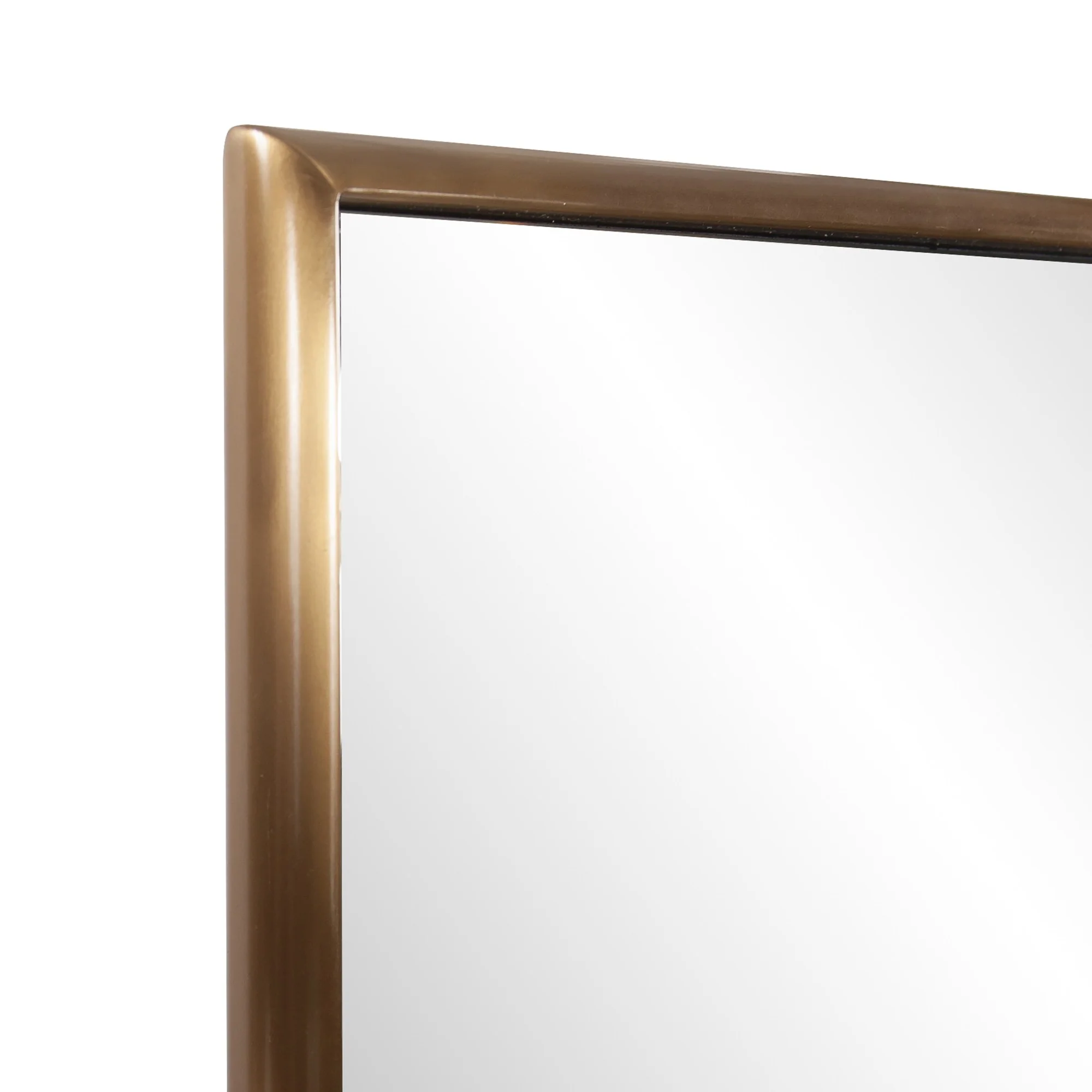 Antiqued Brushed Brass Rectangular Wall Mirror By Homeroots - Image 5