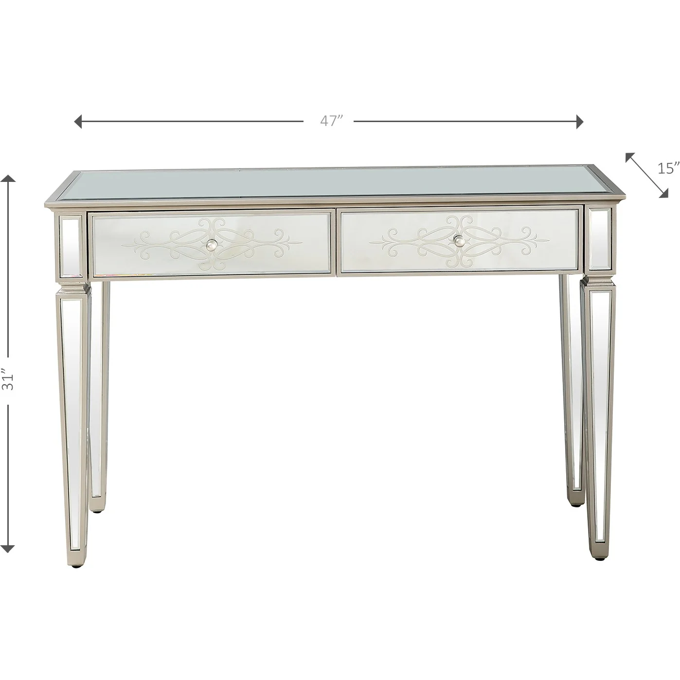Antiqued Etch Console Table By Homeroots - Image 3