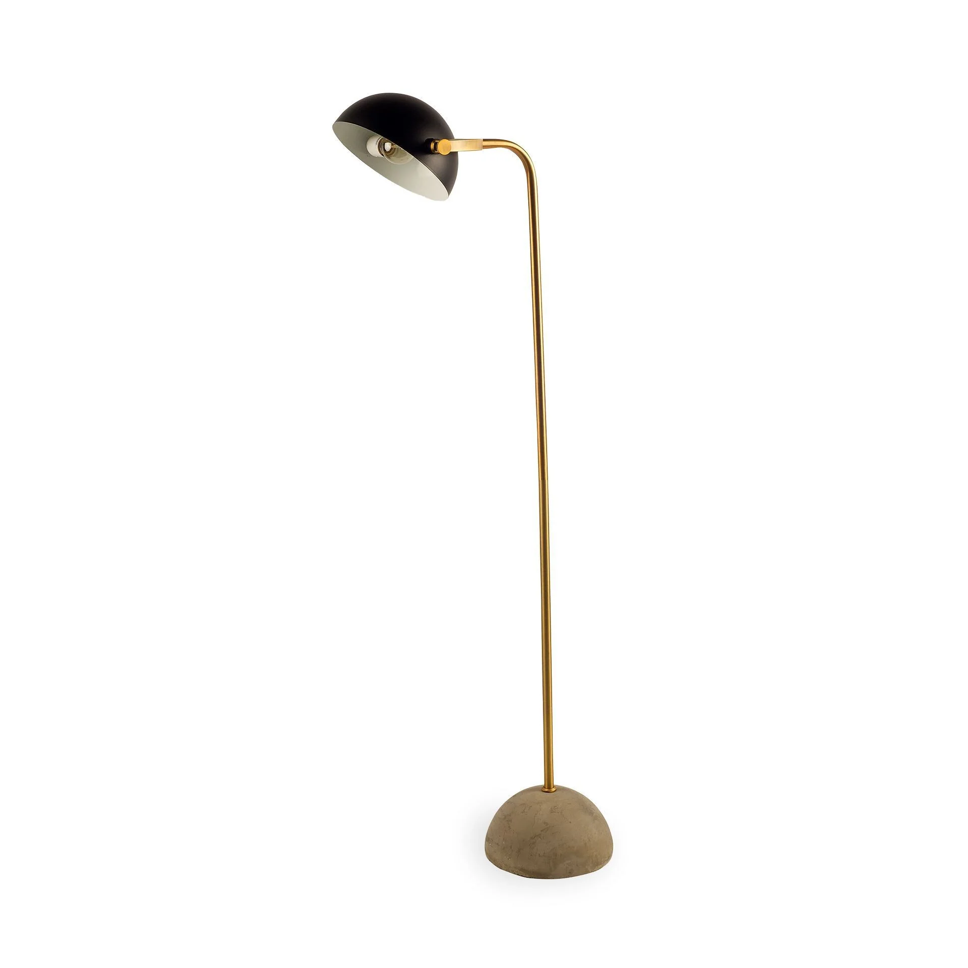 Antiqued Gold Black and Concrete Floor Lamp By Homeroots - Image 2