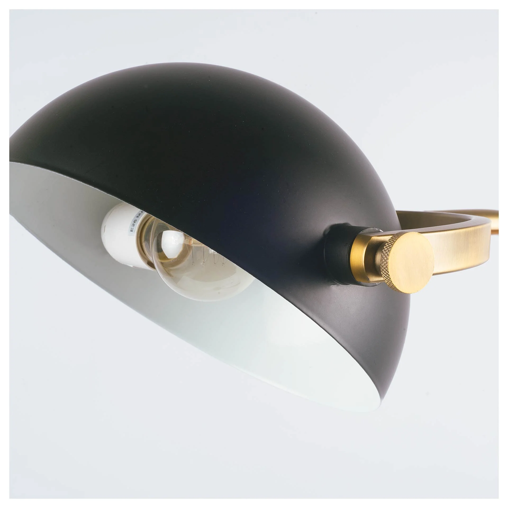 Antiqued Gold Black and Concrete Floor Lamp By Homeroots - Image 3