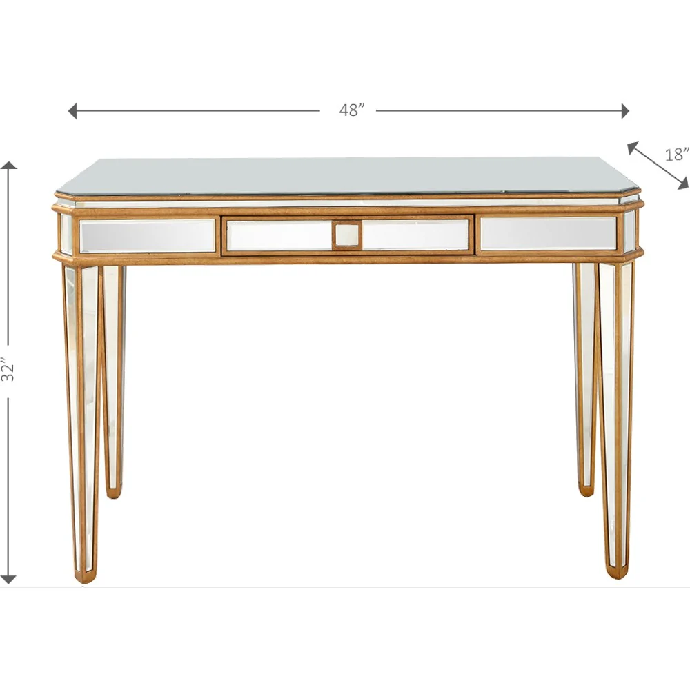Antiqued Gold Finish Console Table By Homeroots - 396661 - Image 2