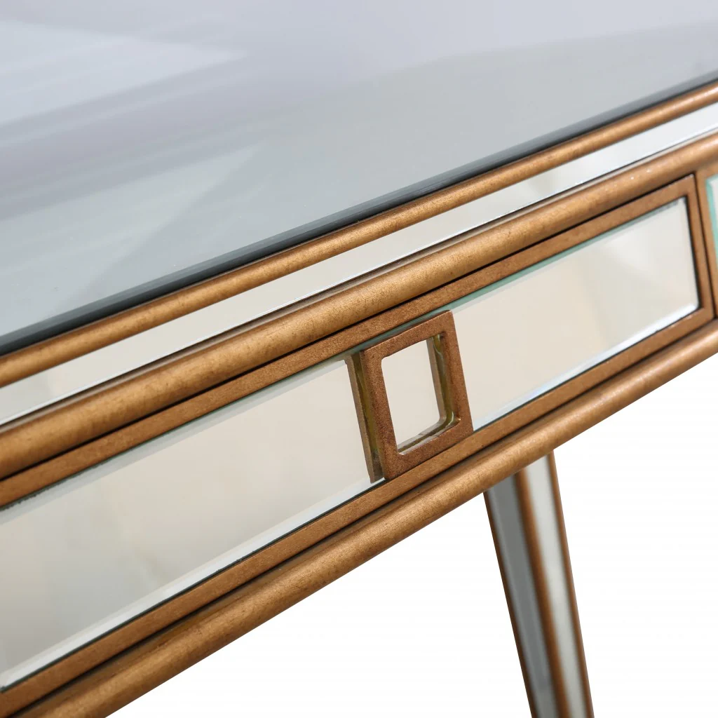 Antiqued Gold Finish Console Table By Homeroots - 396661 - Image 9