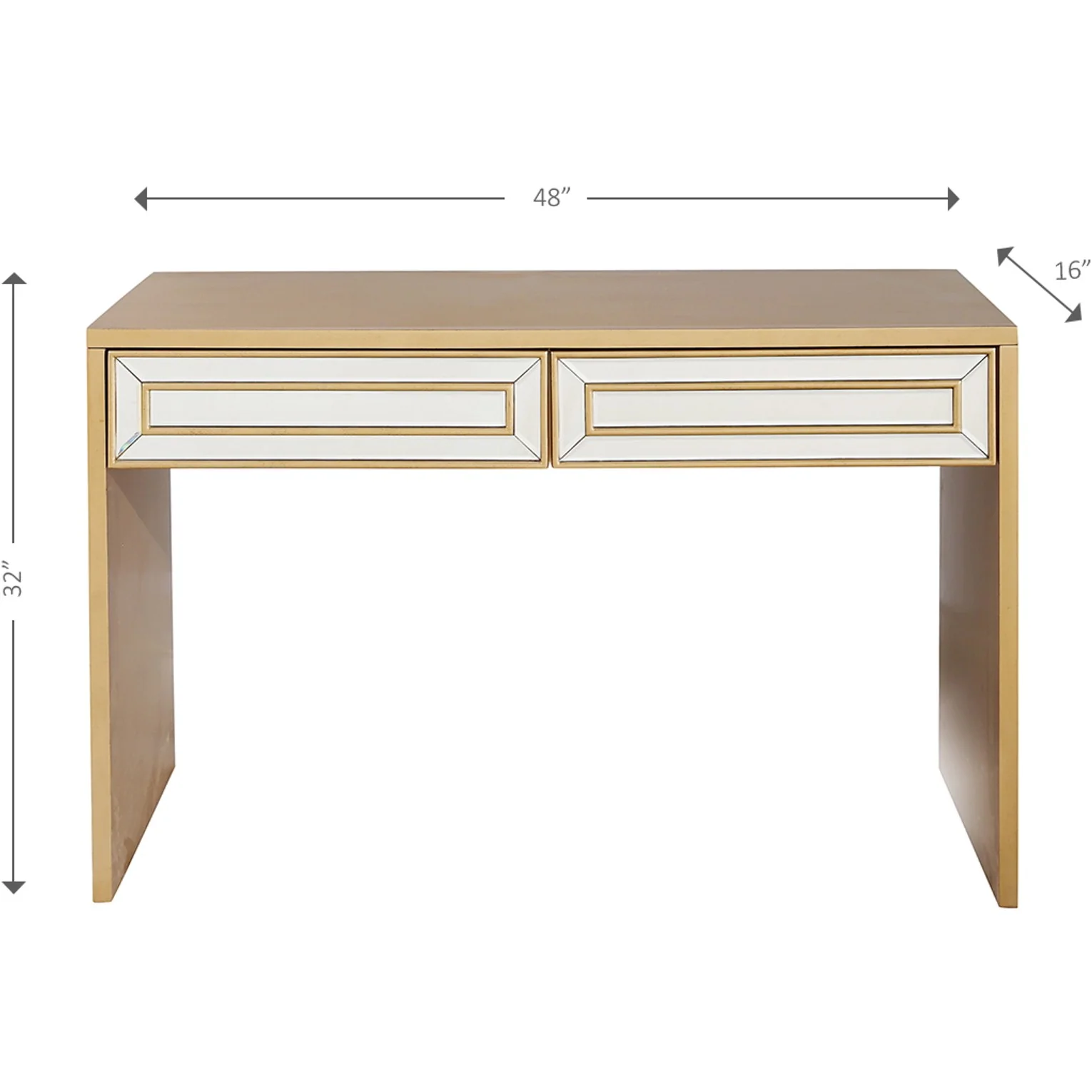 Antiqued Gold Finish Console Table By Homeroots - 396840 - Image 2