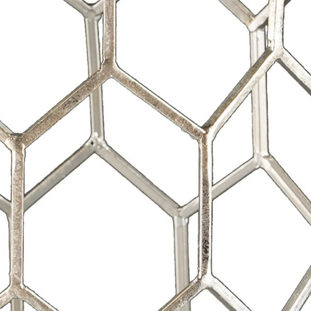 Antiqued Gold Honeycomb Hexagonal End Table By Homeroots - Image 3