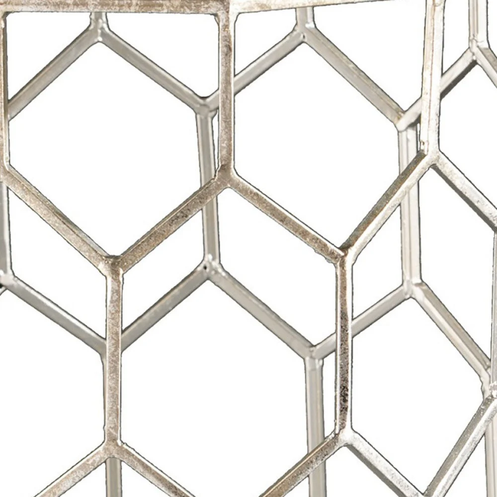 Antiqued Gold Honeycomb Hexagonal End Table By Homeroots - Image 4