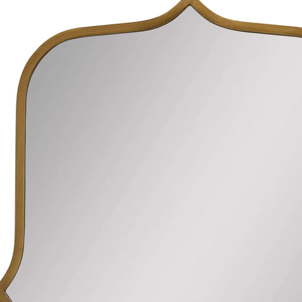 Antiqued Gold Scallop Framed Mirror By Homeroots - Image 6