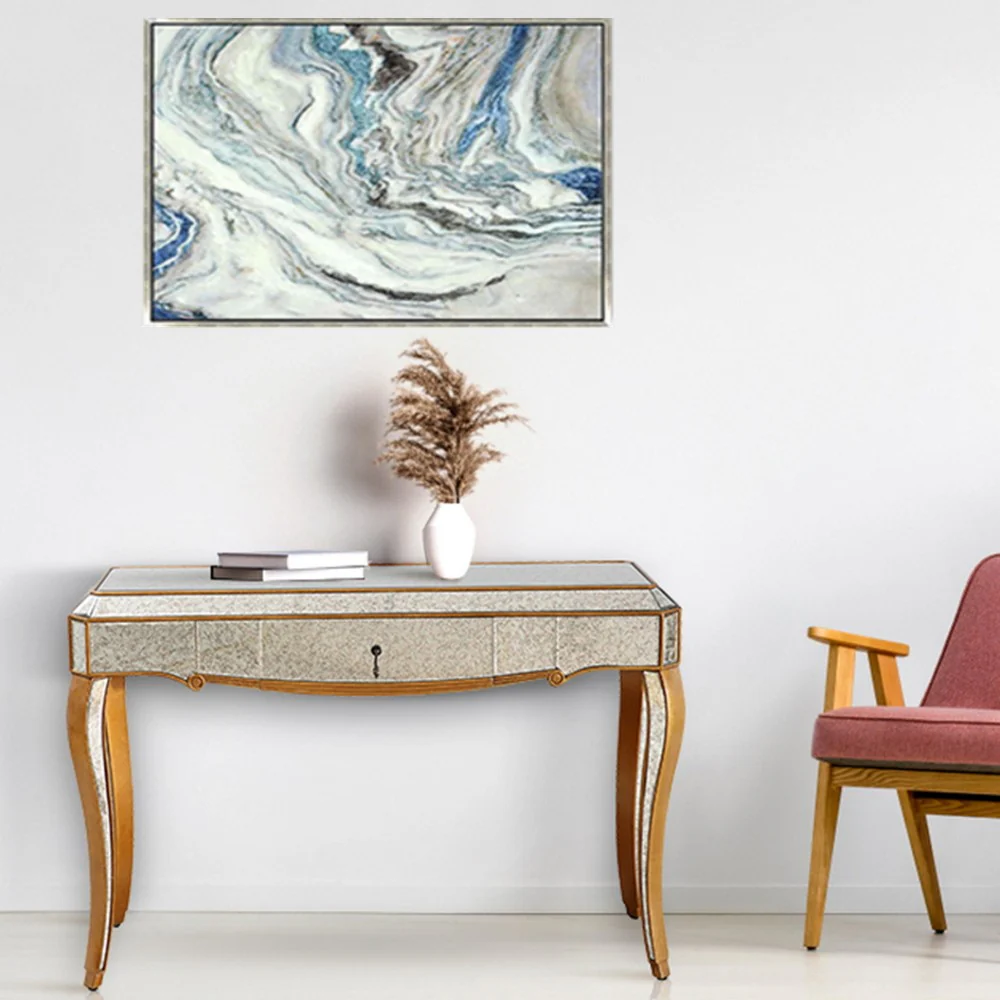Antiqued Gold Wooden Console Table By Homeroots - Image 3