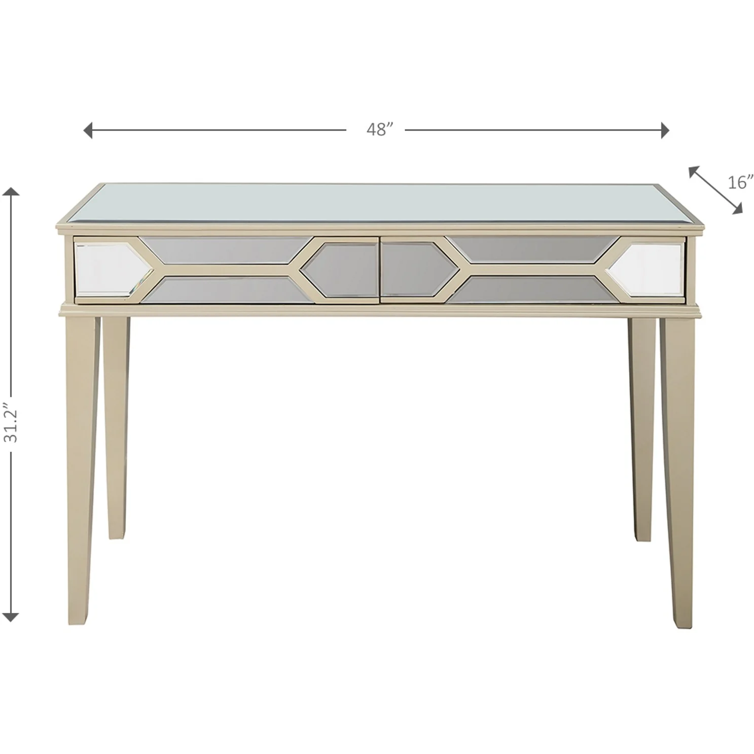 Antiqued Silver Console Table By Homeroots - Image 2