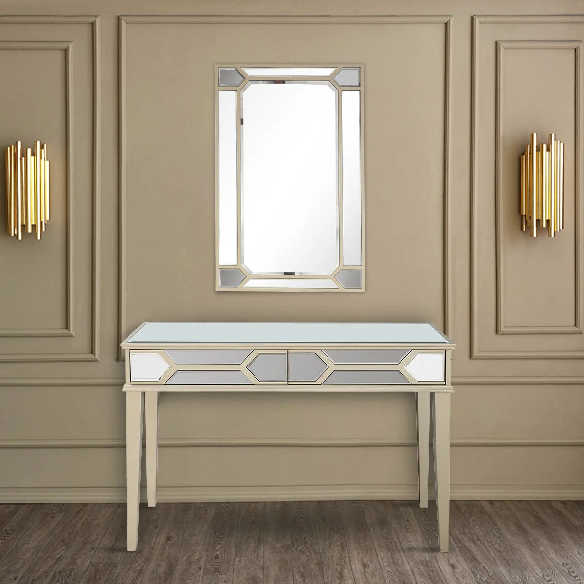 Antiqued Silver Console Table By Homeroots - Image 9