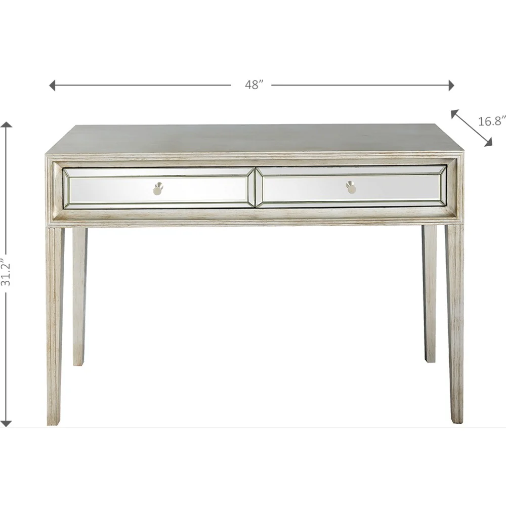 Antiqued Silver Finish Console Table By Homeroots - Image 2