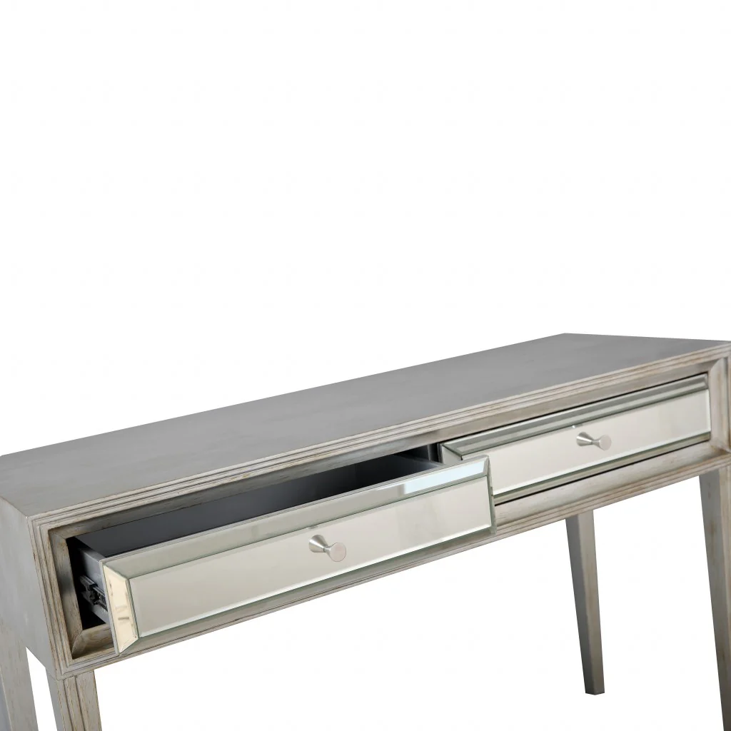 Antiqued Silver Finish Console Table By Homeroots - Image 6