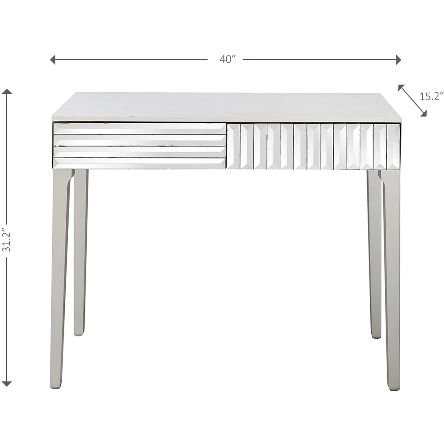 Antiqued Silver Finish Mirror Console Table By Homeroots - Image 4