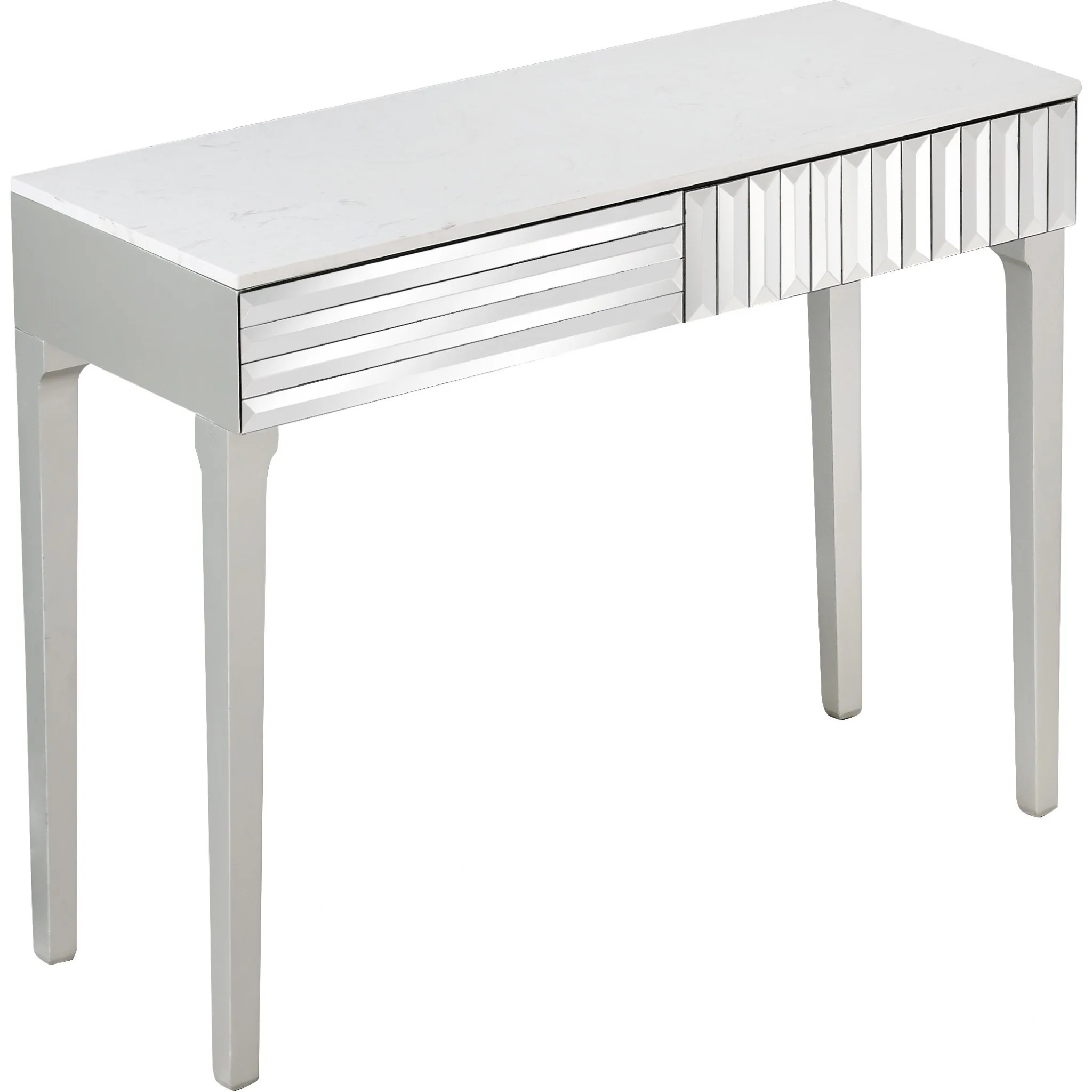 Antiqued Silver Finish Mirror Console Table By Homeroots - Image 5