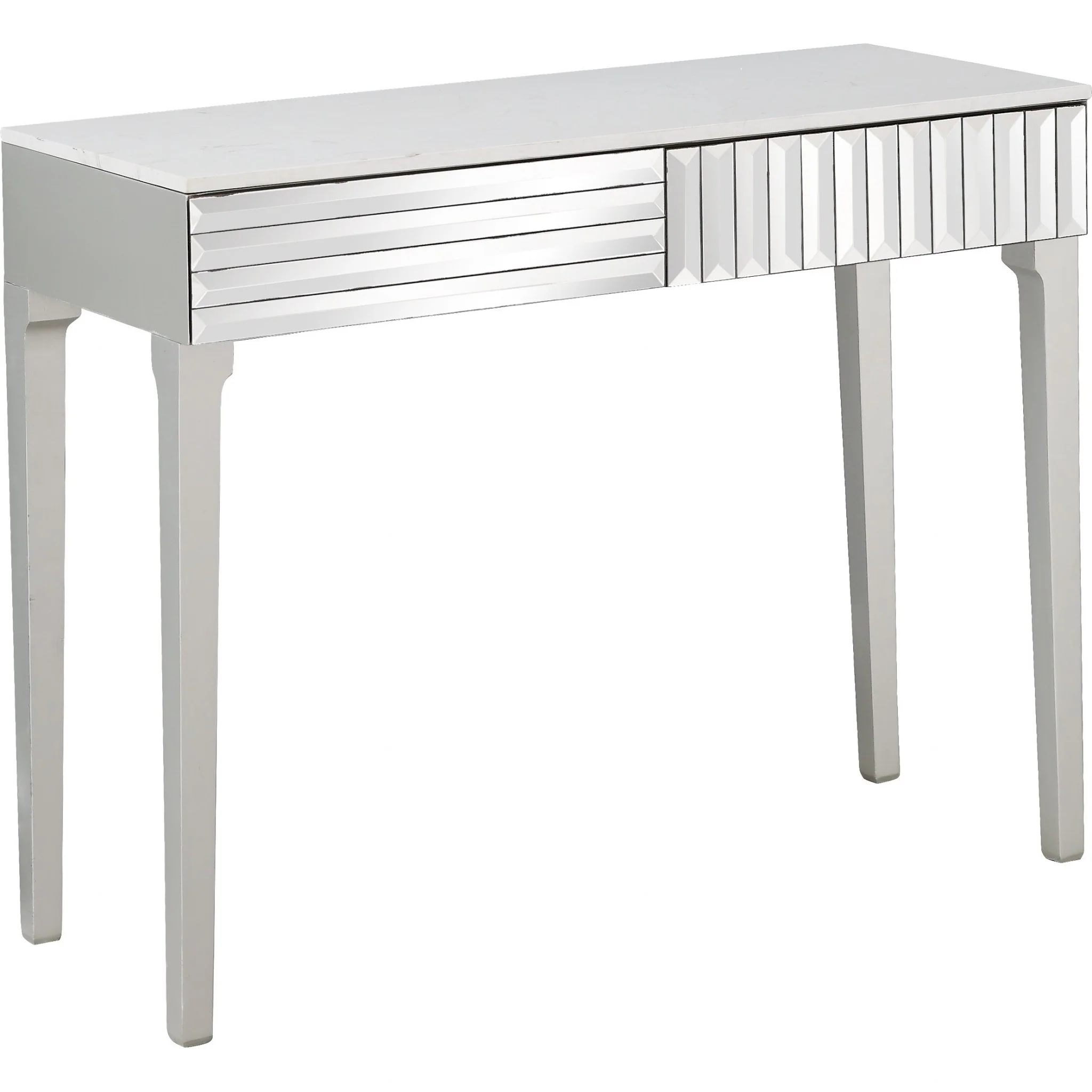 Antiqued Silver Finish Mirror Console Table By Homeroots - Image 6