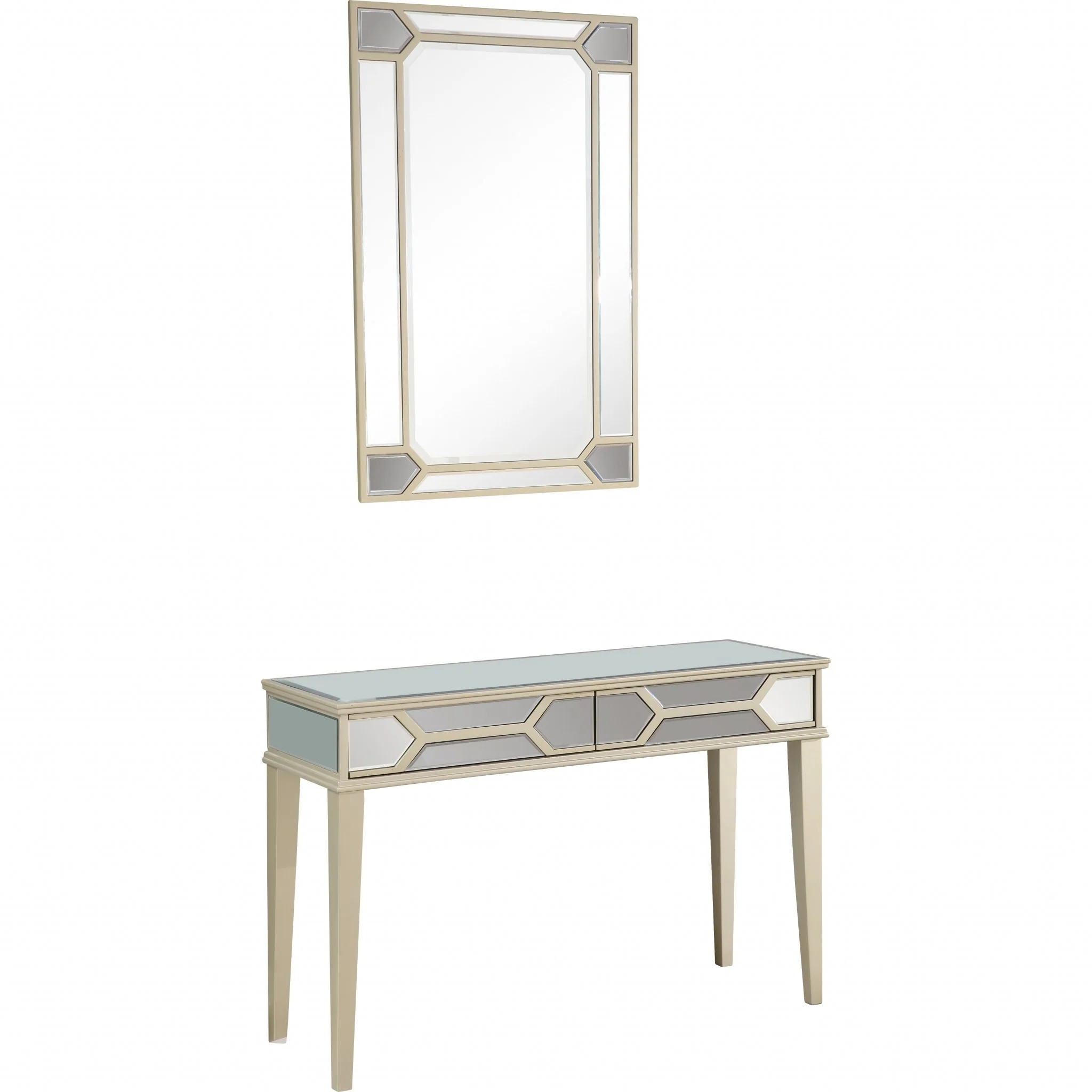 Antiqued Silver Mirror and Console Table By Homeroots - Image 3