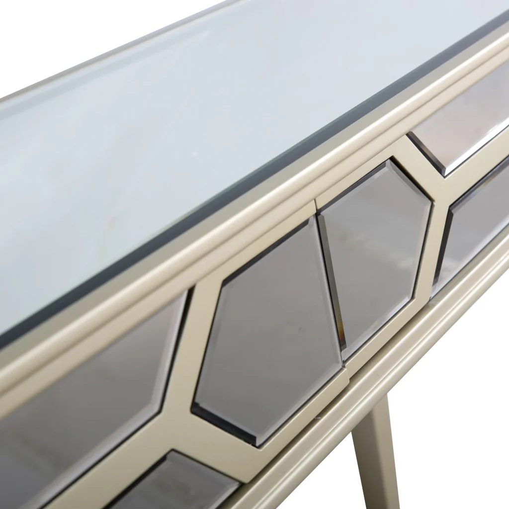 Antiqued Silver Mirror and Console Table By Homeroots - Image 7
