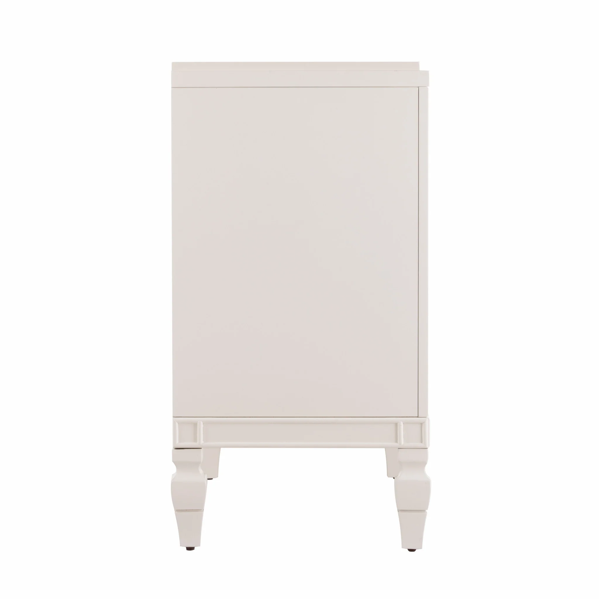 Antiqued White Geometric Lines Low Accent Cabinet Buffet By Homeroots - Image 6