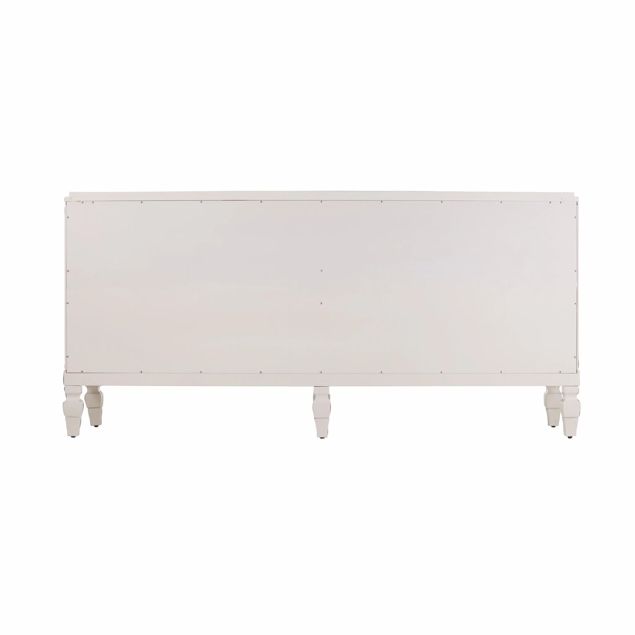 Antiqued White Geometric Lines Low Accent Cabinet Buffet By Homeroots - Image 7