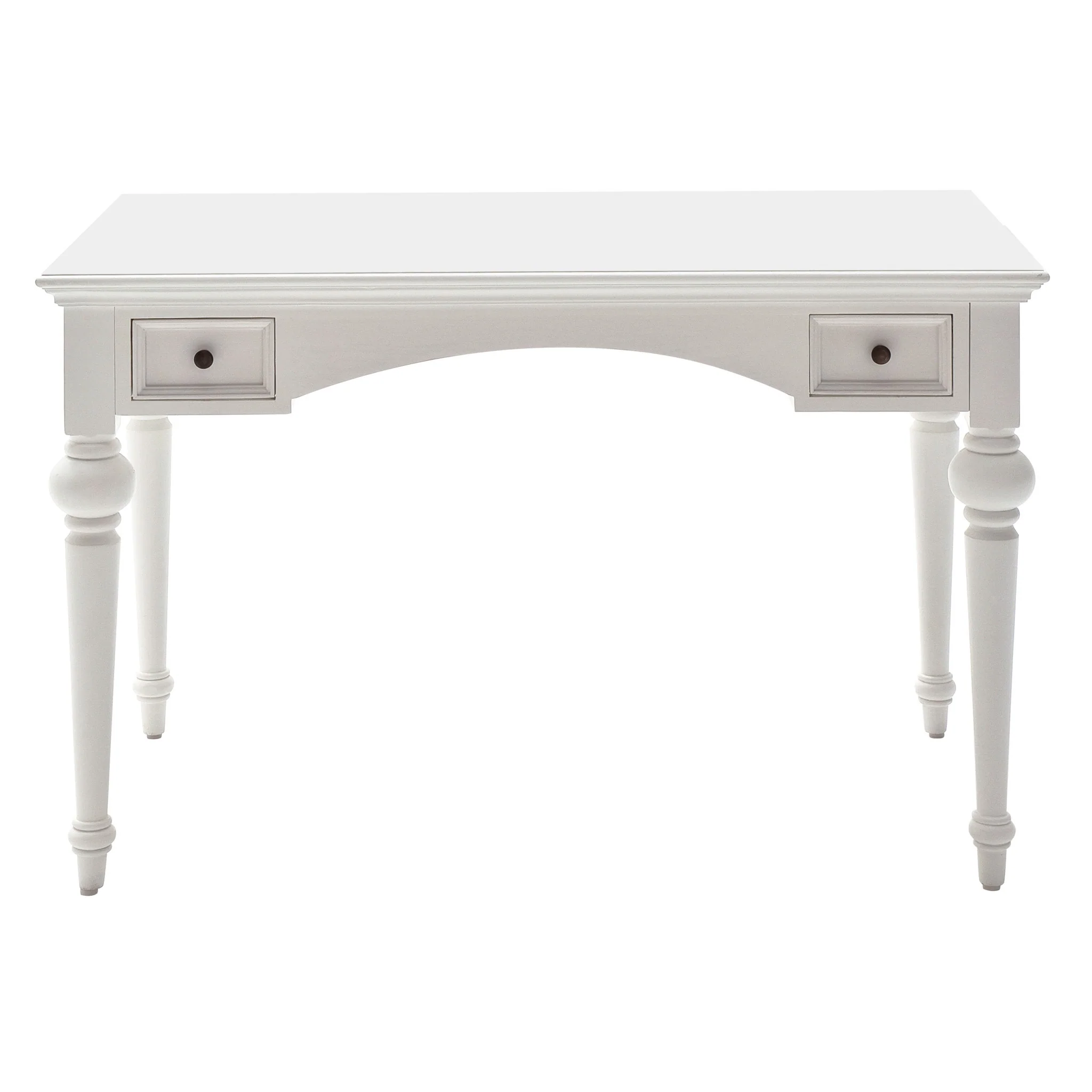 Antiqued White Provencial Writing or Computer Desk By Homeroots - Image 2