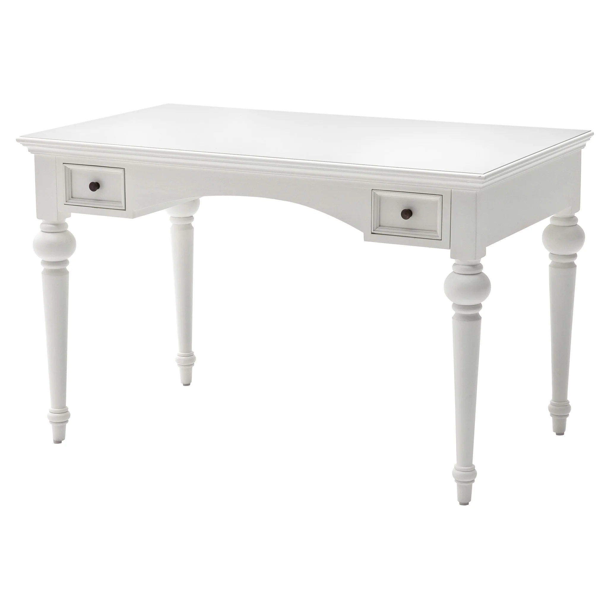 Antiqued White Provencial Writing or Computer Desk By Homeroots - Image 3