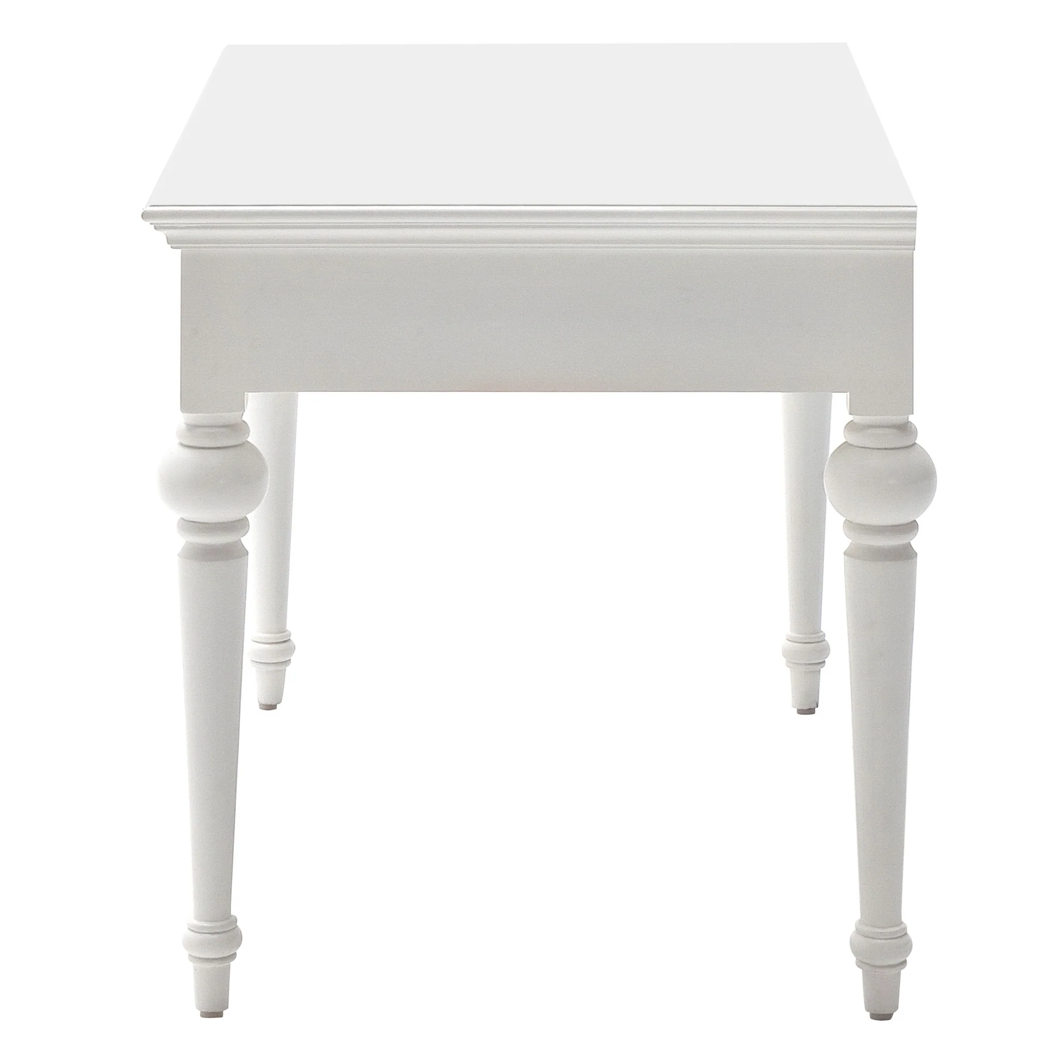 Antiqued White Provencial Writing or Computer Desk By Homeroots - Image 4