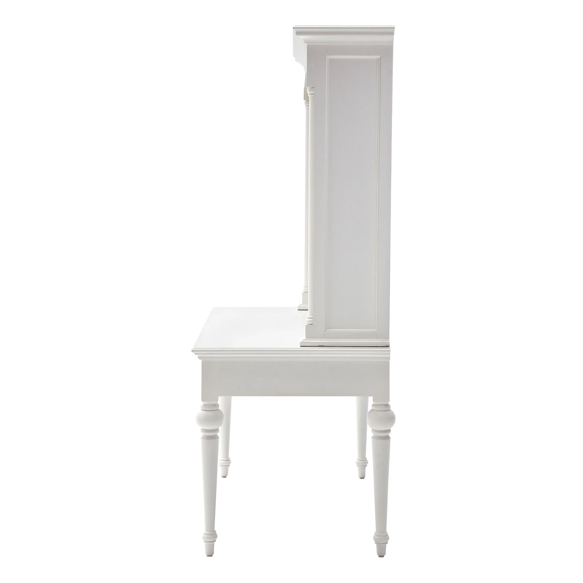 Antiqued White Provencial Writing or Computer Desk with Hutch By Homeroots - Image 3