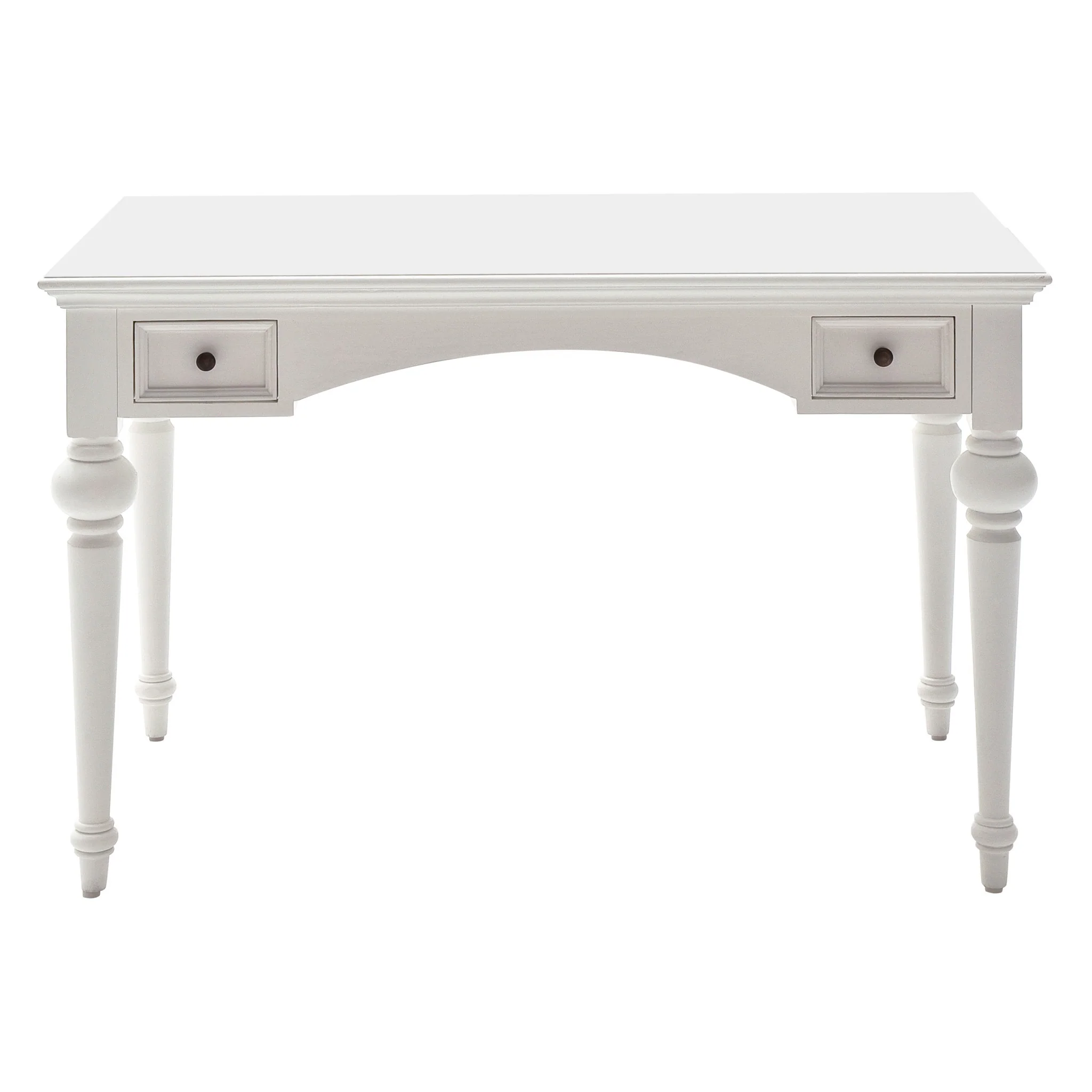 Antiqued White Provencial Writing or Computer Desk with Hutch By Homeroots - Image 5