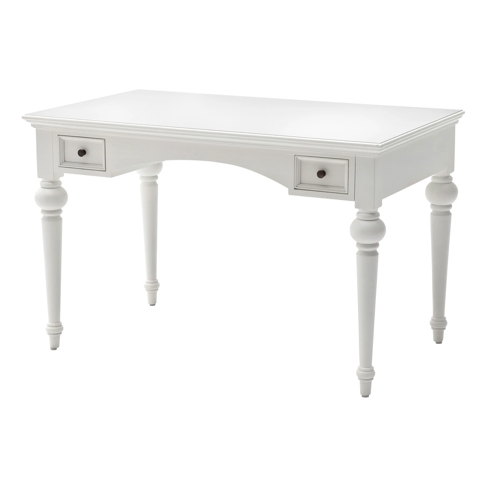 Antiqued White Provencial Writing or Computer Desk with Hutch By Homeroots - Image 6