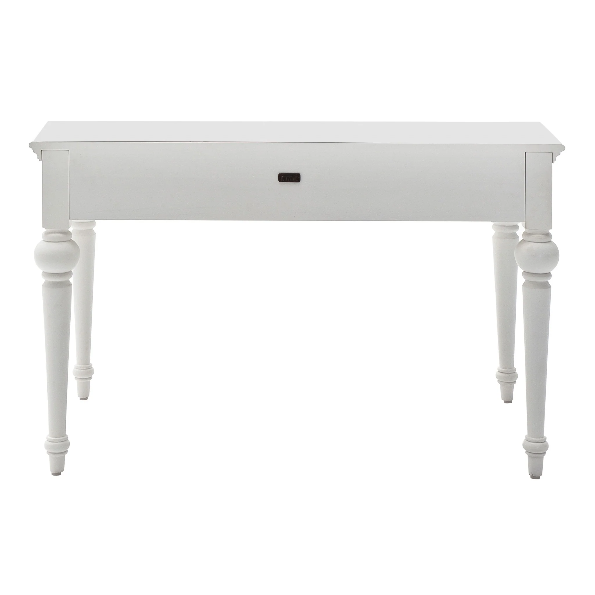Antiqued White Provencial Writing or Computer Desk with Hutch By Homeroots - Image 8