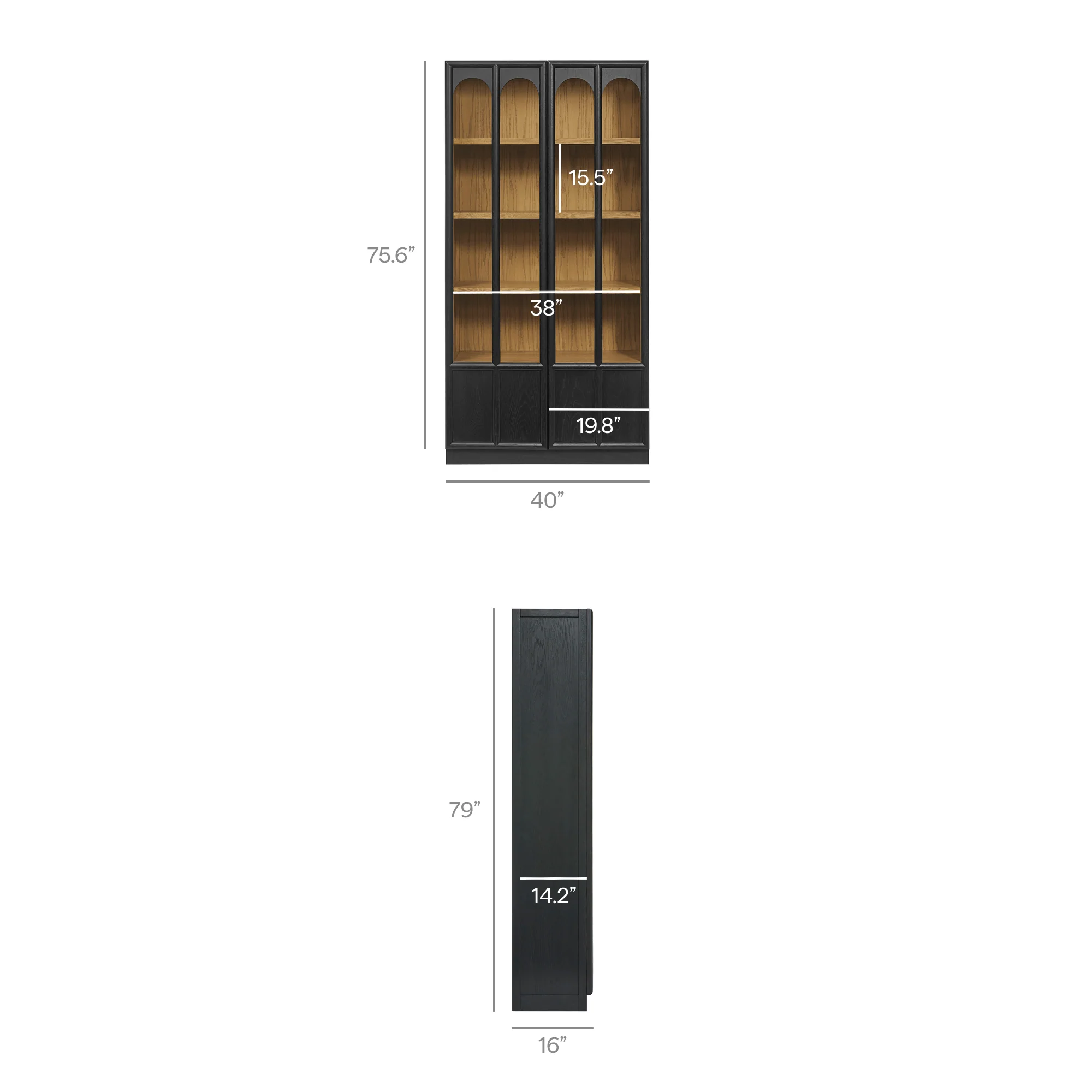 Anwen Solid Wood and Glass Display Cabinet by Modway - Image 10