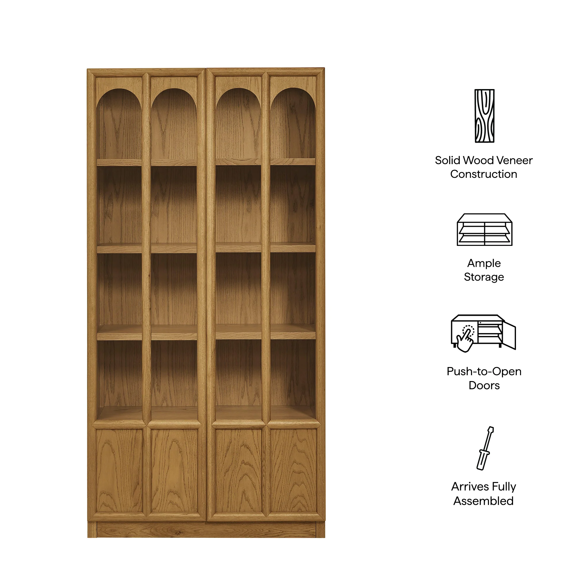 Anwen Solid Wood and Glass Display Cabinet by Modway - Image 19