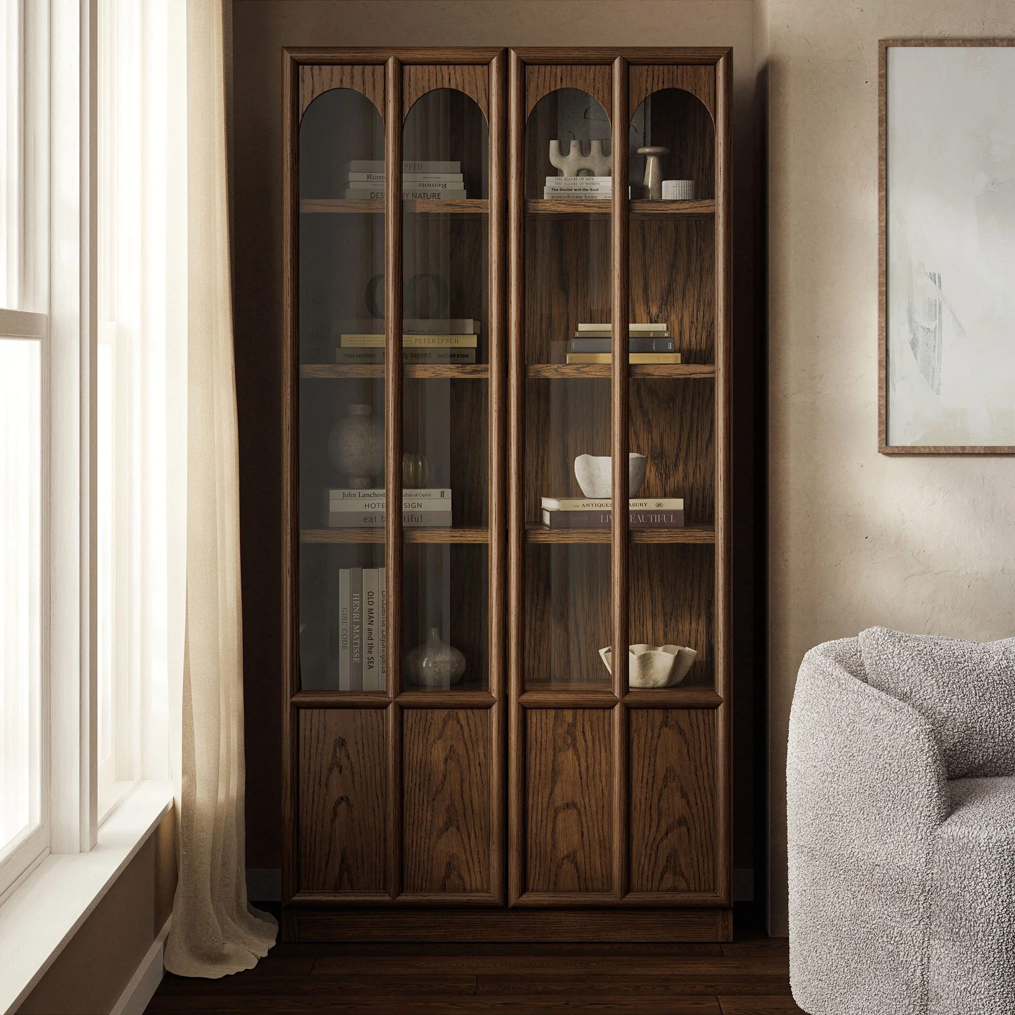 Anwen Solid Wood and Glass Display Cabinet by Modway - Image 27