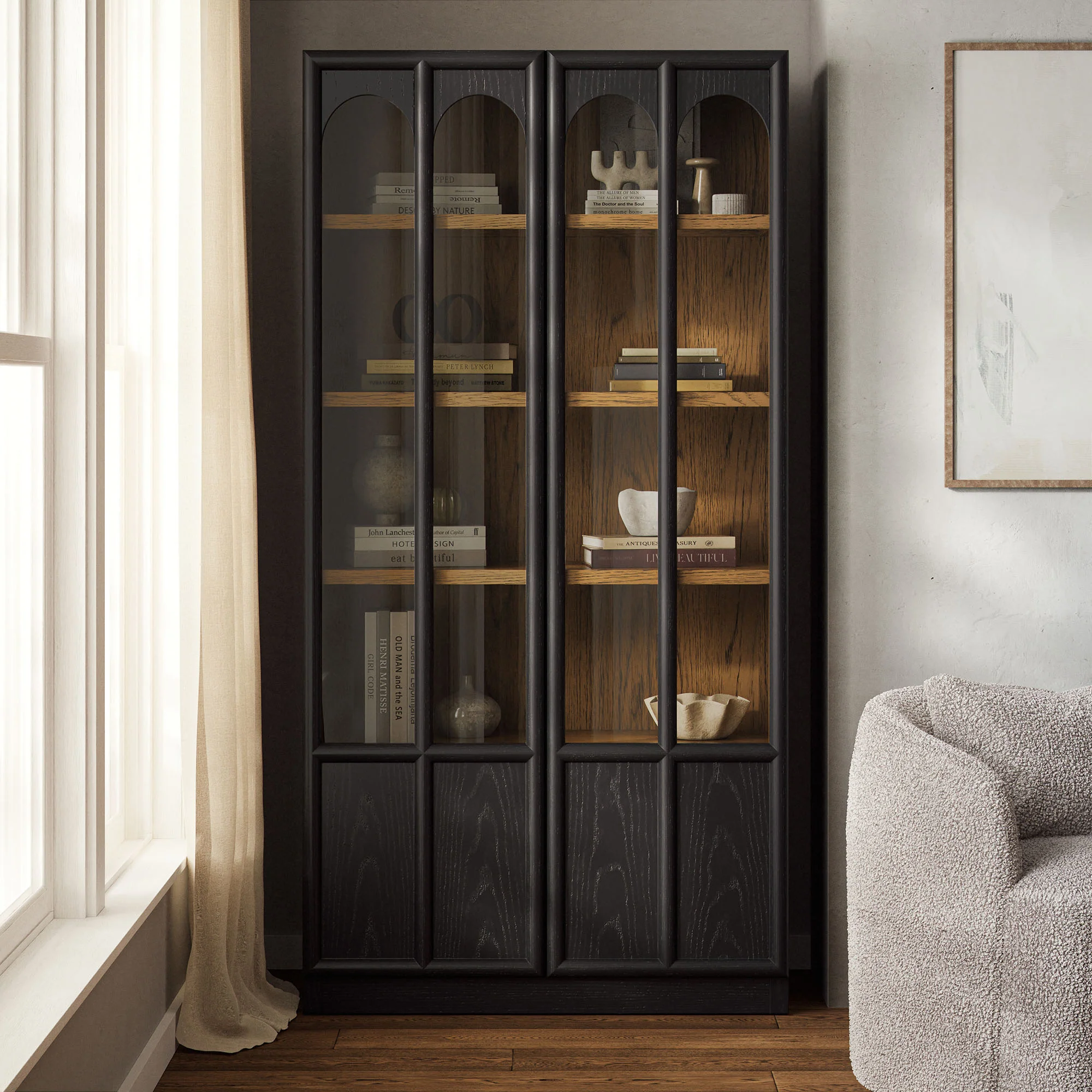 Anwen Solid Wood and Glass Display Cabinet by Modway - Image 7