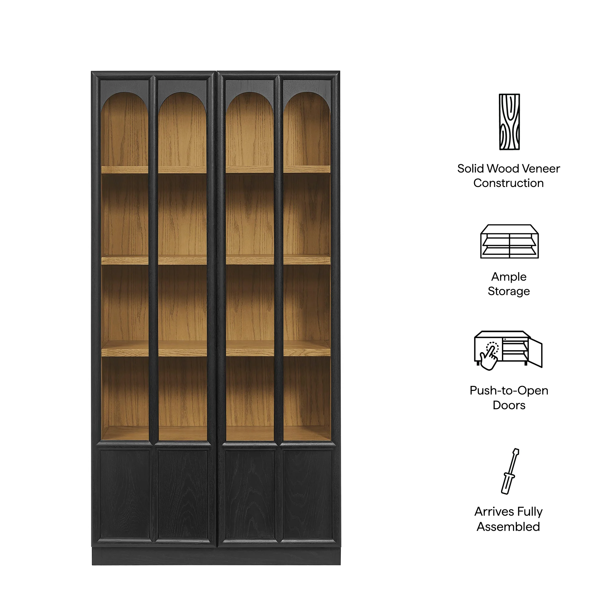 Anwen Solid Wood and Glass Display Cabinet by Modway - Image 9