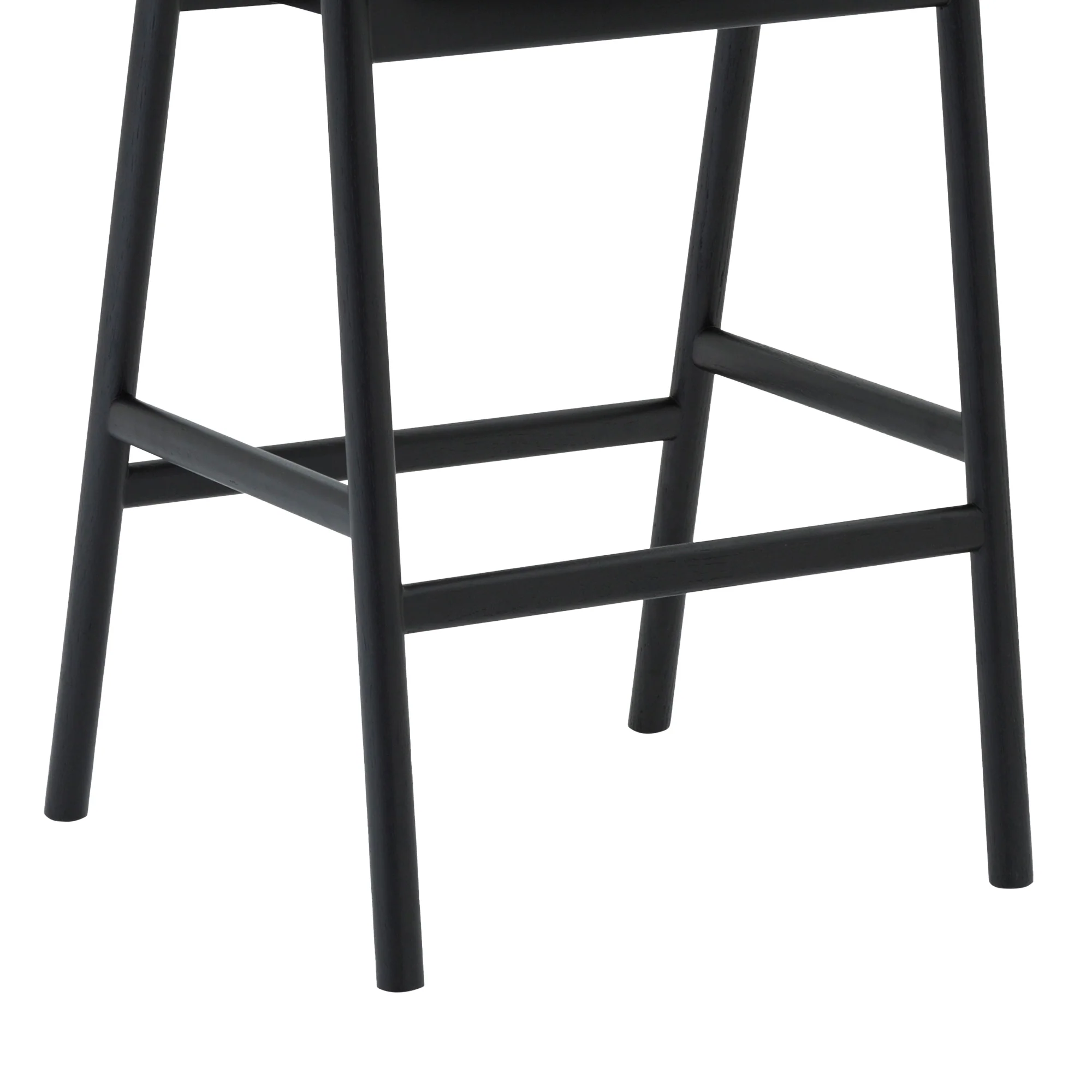 Apache Black Oak Wood and Faux Leather Bar Stool By Armen Living - Image 11