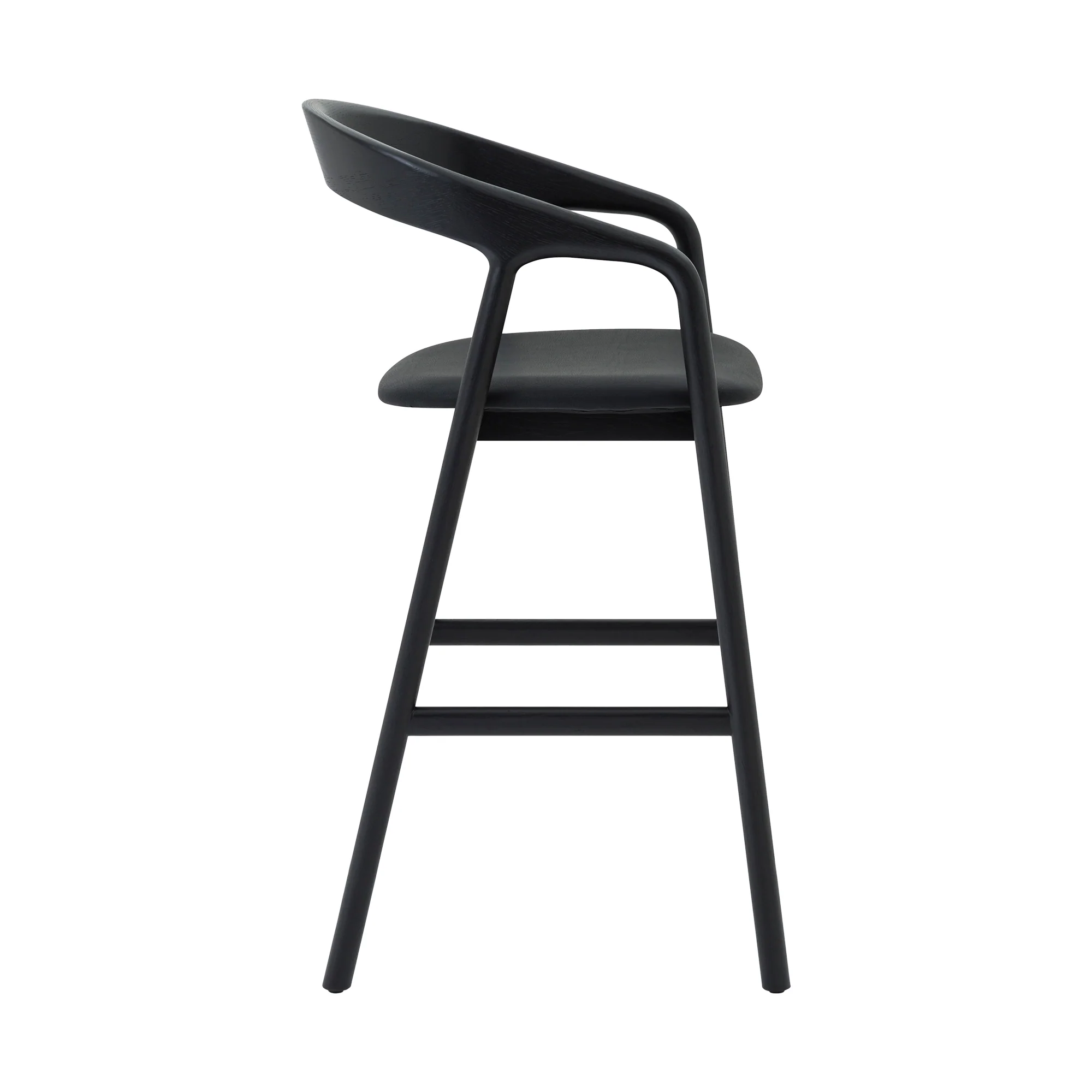 Apache Black Oak Wood and Faux Leather Bar Stool By Armen Living - Image 4