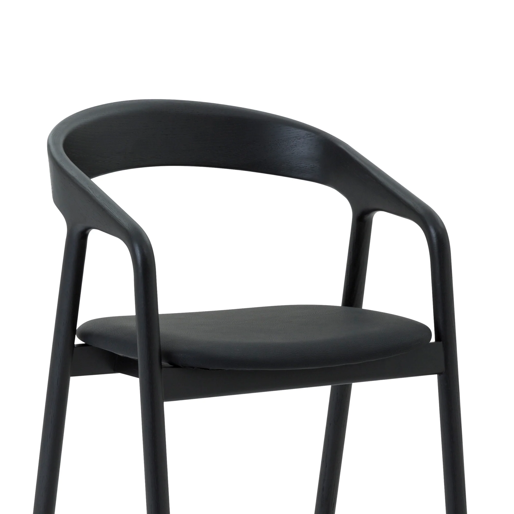 Apache Black Oak Wood and Faux Leather Bar Stool By Armen Living - Image 6